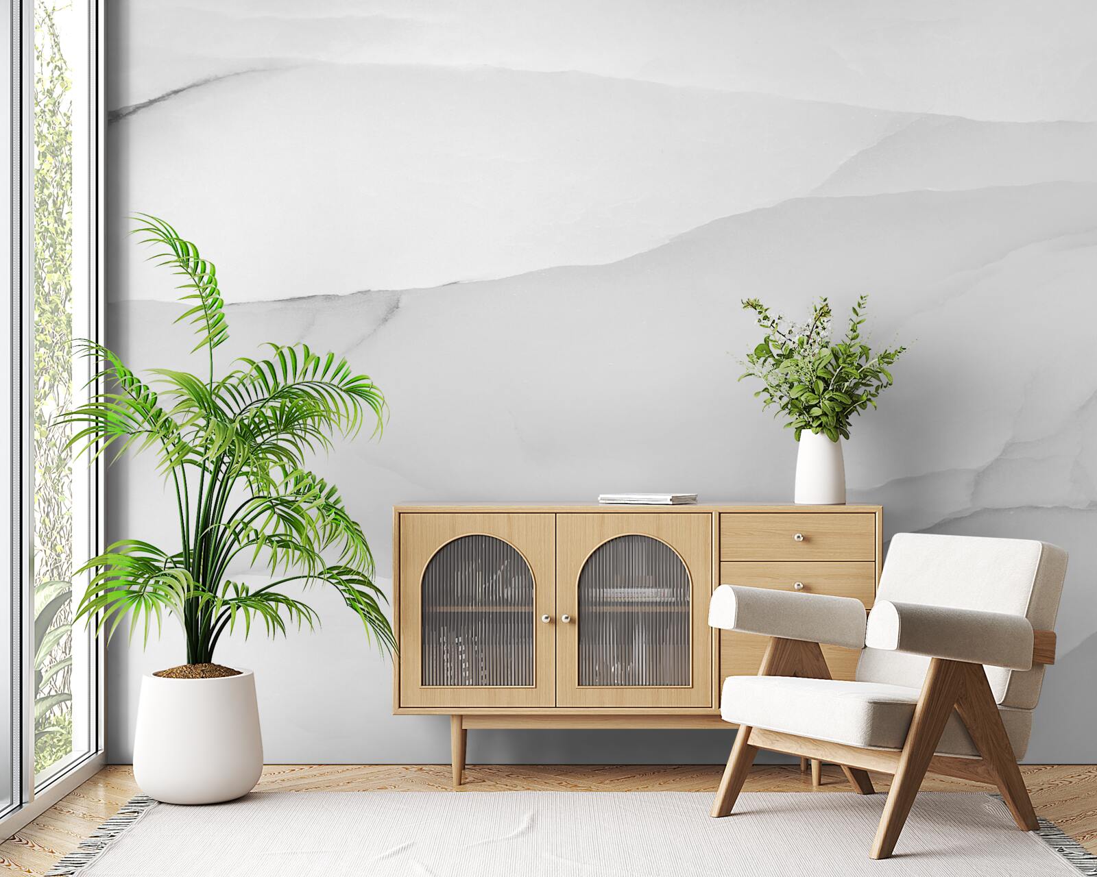 Фотошпалери мармур вкритий густим туманом