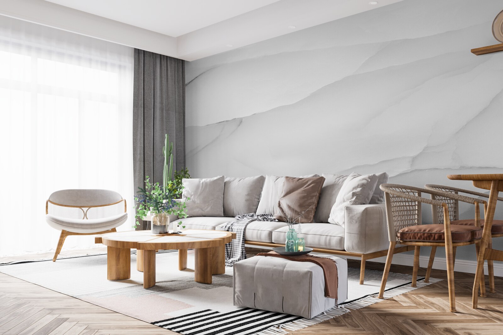 Фотошпалери мармур вкритий густим туманом