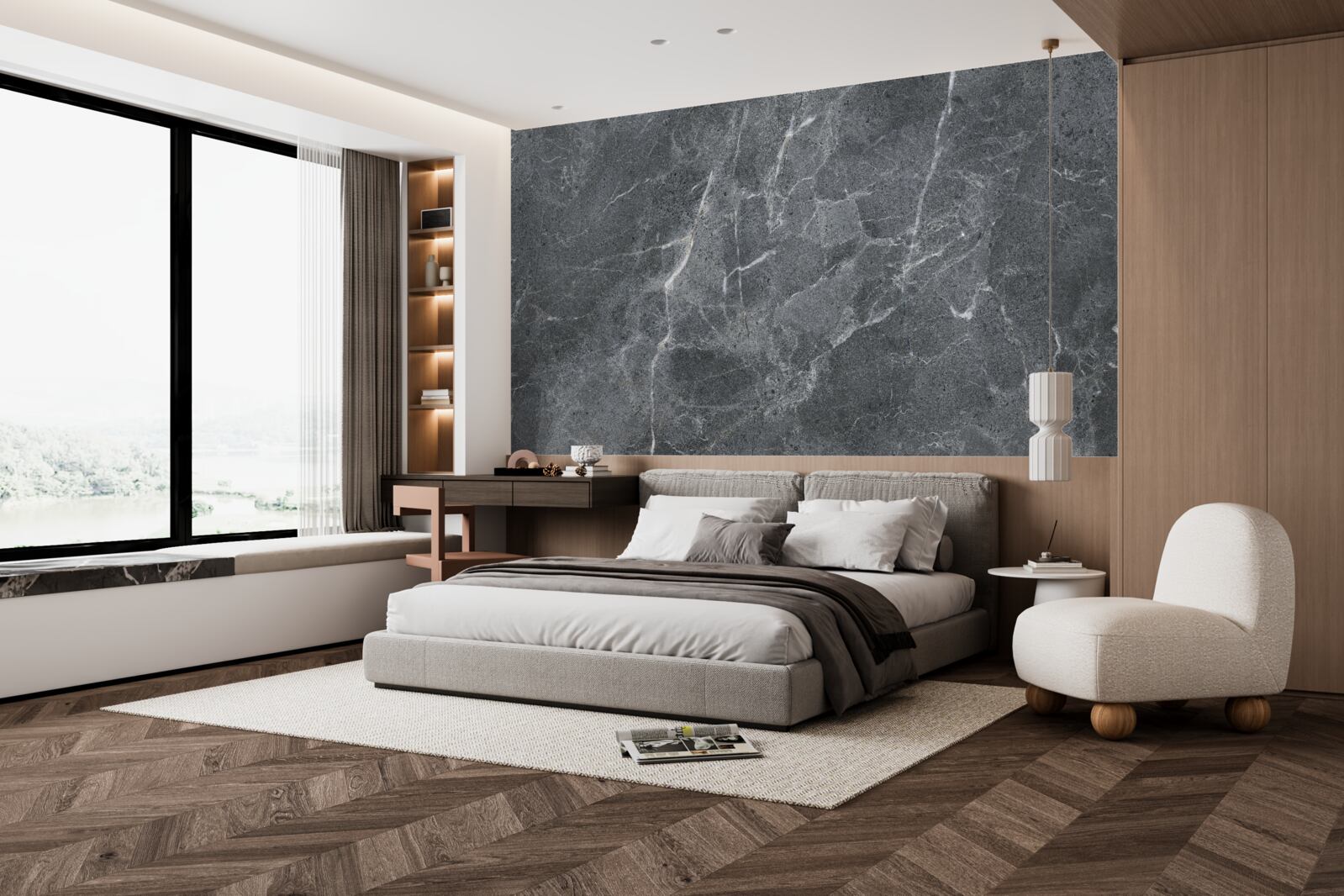 Фотошпалери сірі хмари, повні дощу і темряви