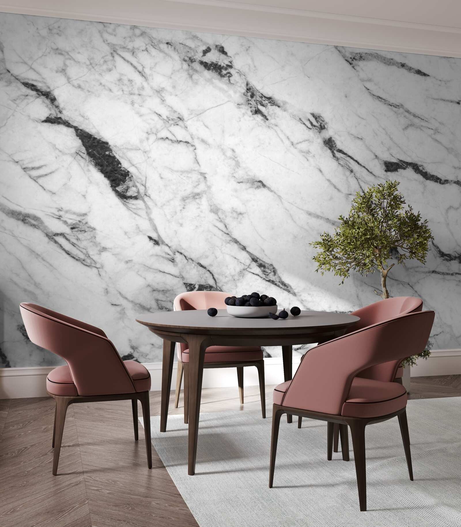 Фотошпалери поєднання білого та синього диму