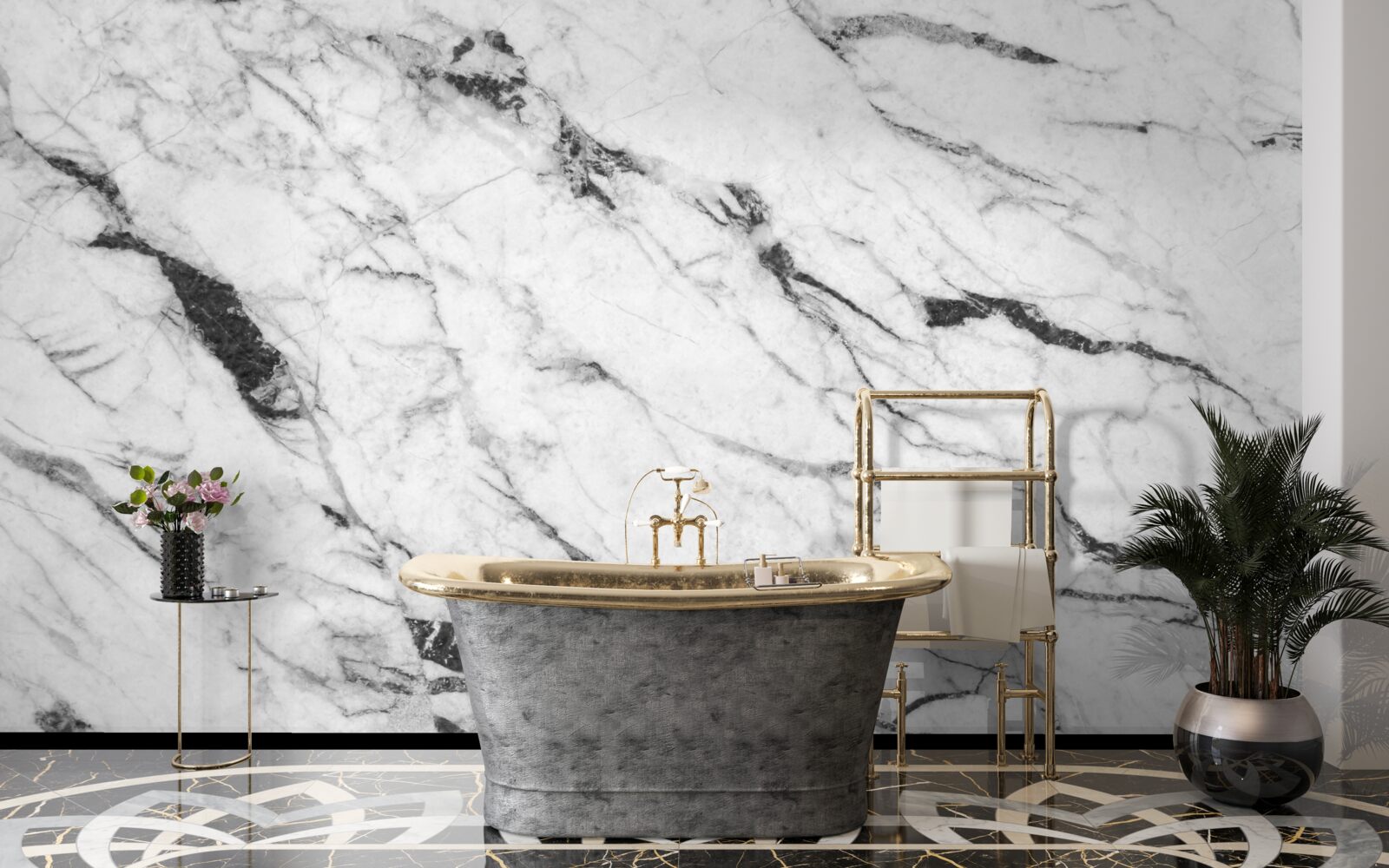 Фотошпалери поєднання білого та синього диму