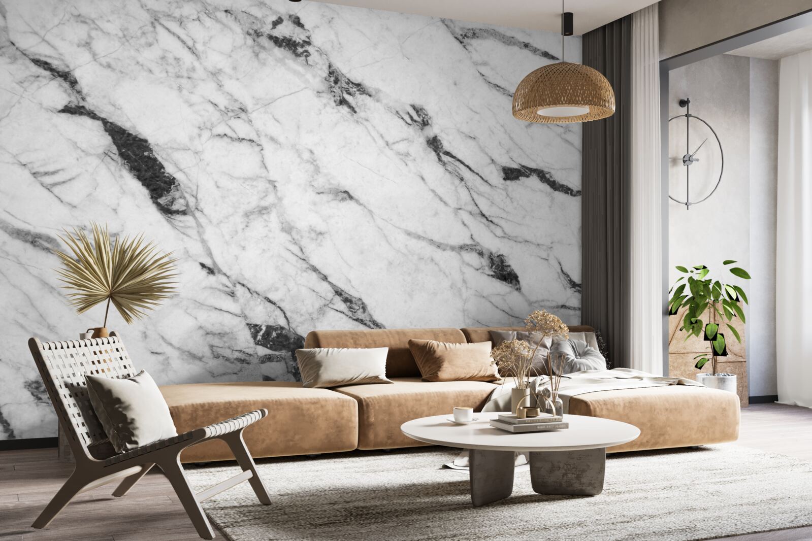 Фотошпалери поєднання білого та синього диму