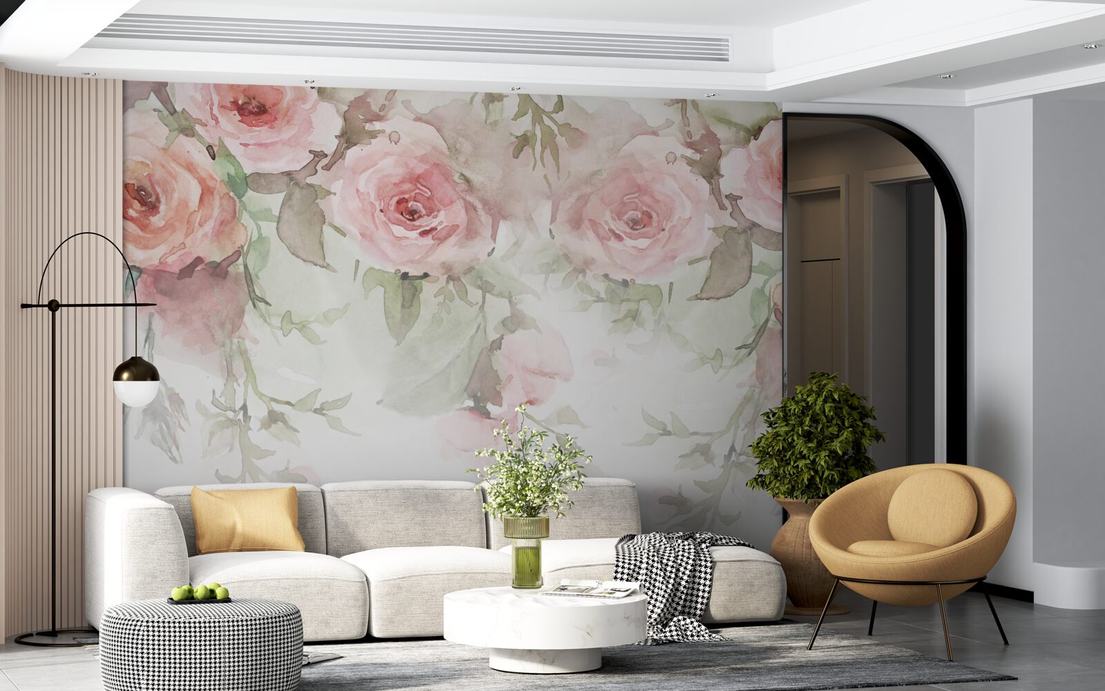 Фотошпалери висять величезні рожеві квіти