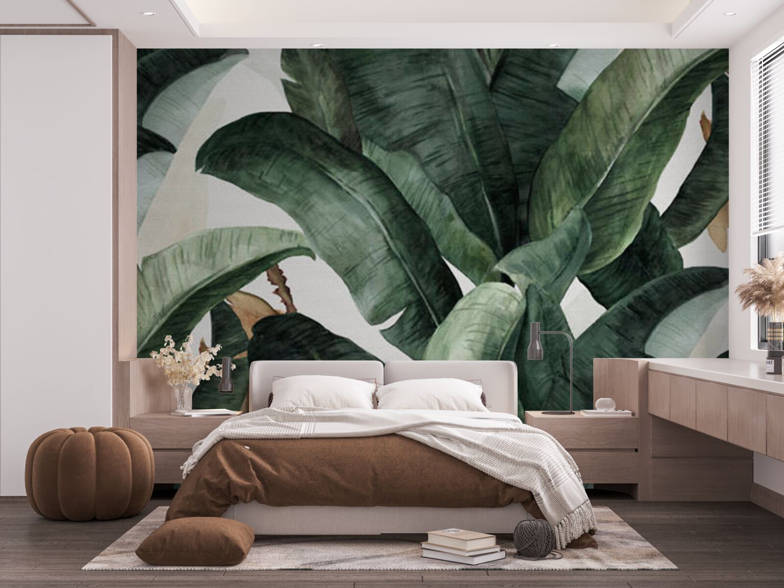 Фотошпалери велике темно-зелене листя з тропічних регіонів