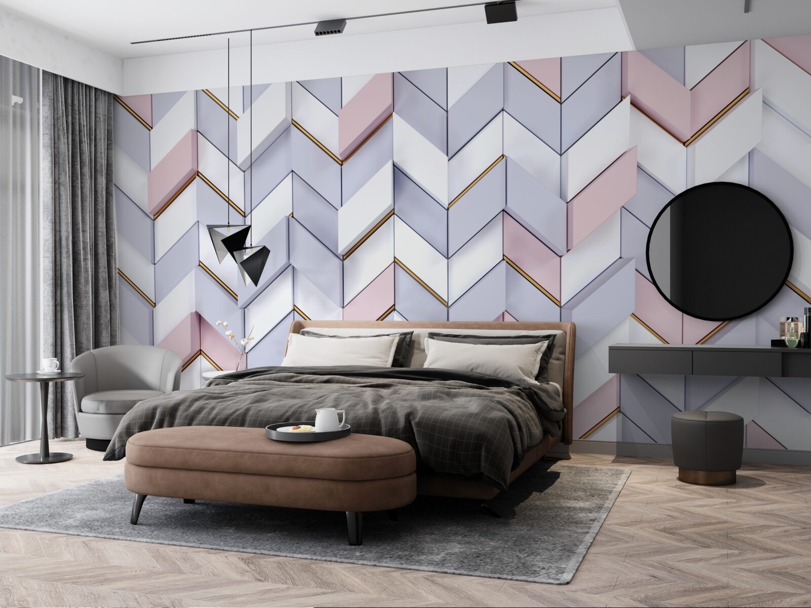 Фотошпалери зигзаги відображаються, як у дзеркалі