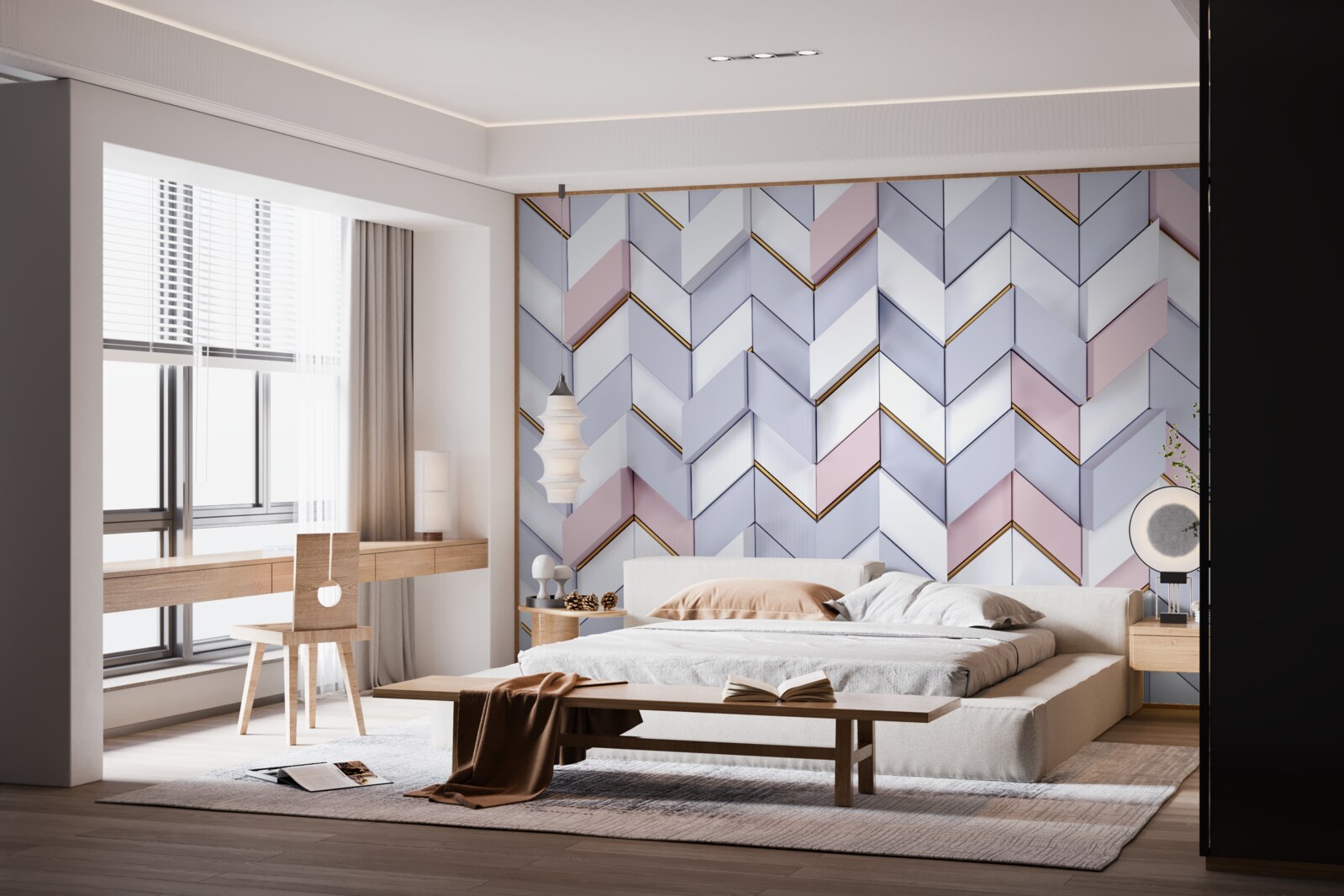 Фотошпалери зигзаги відображаються, як у дзеркалі