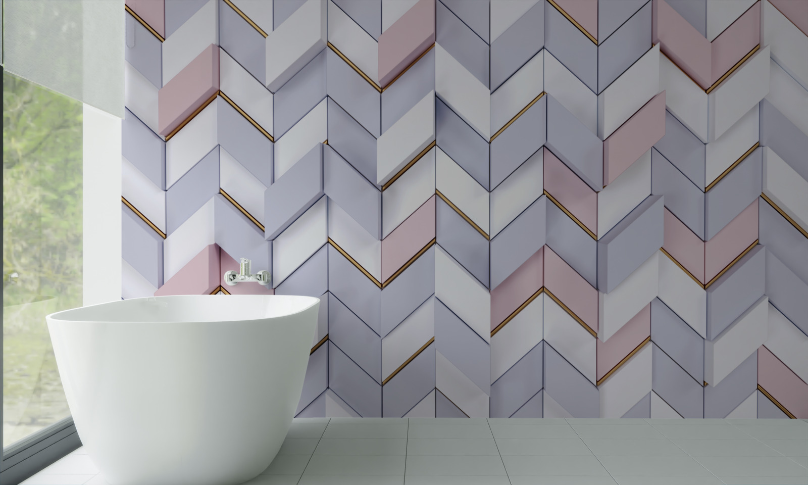 Фотошпалери зигзаги відображаються, як у дзеркалі