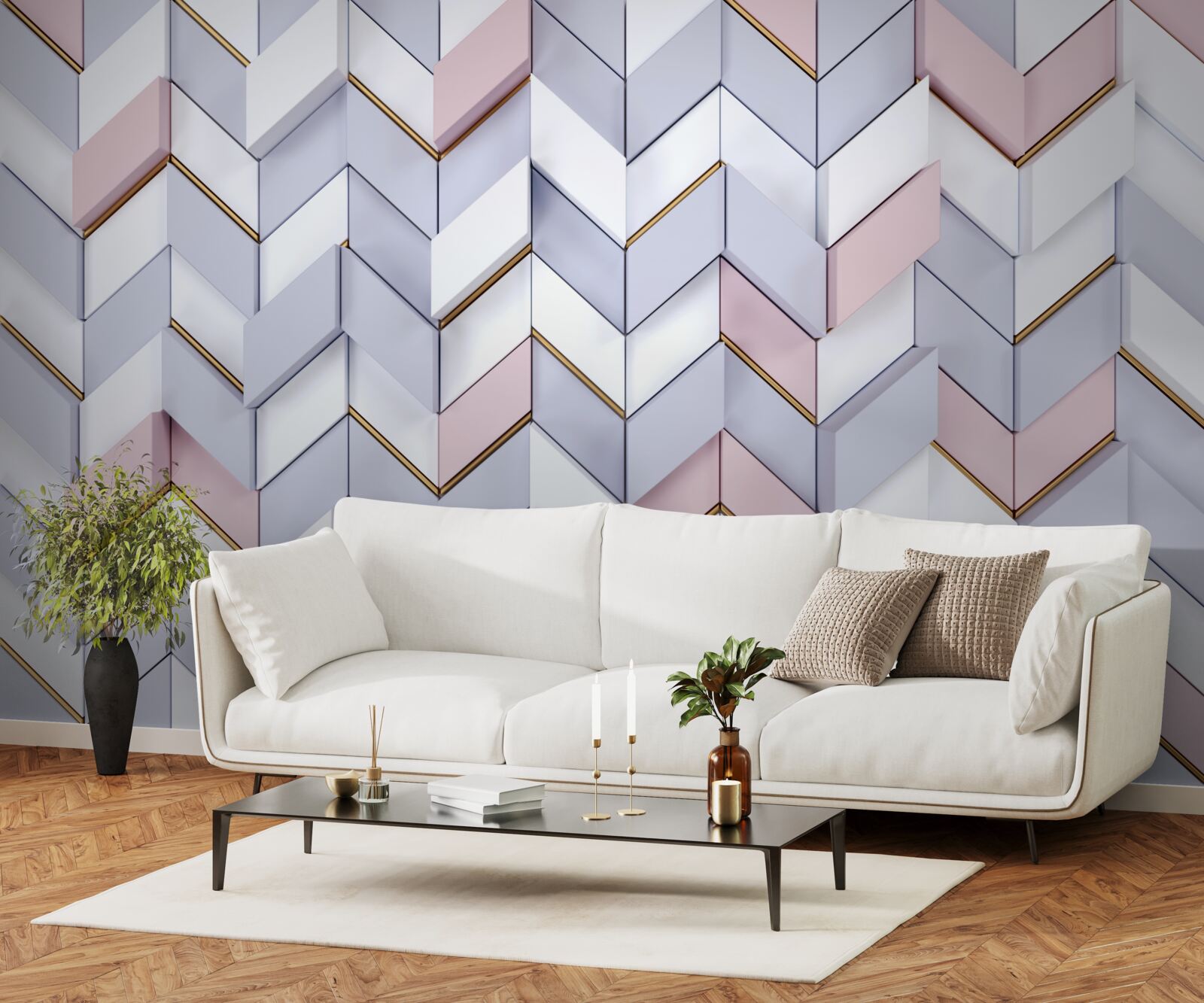 Фотошпалери зигзаги відображаються, як у дзеркалі