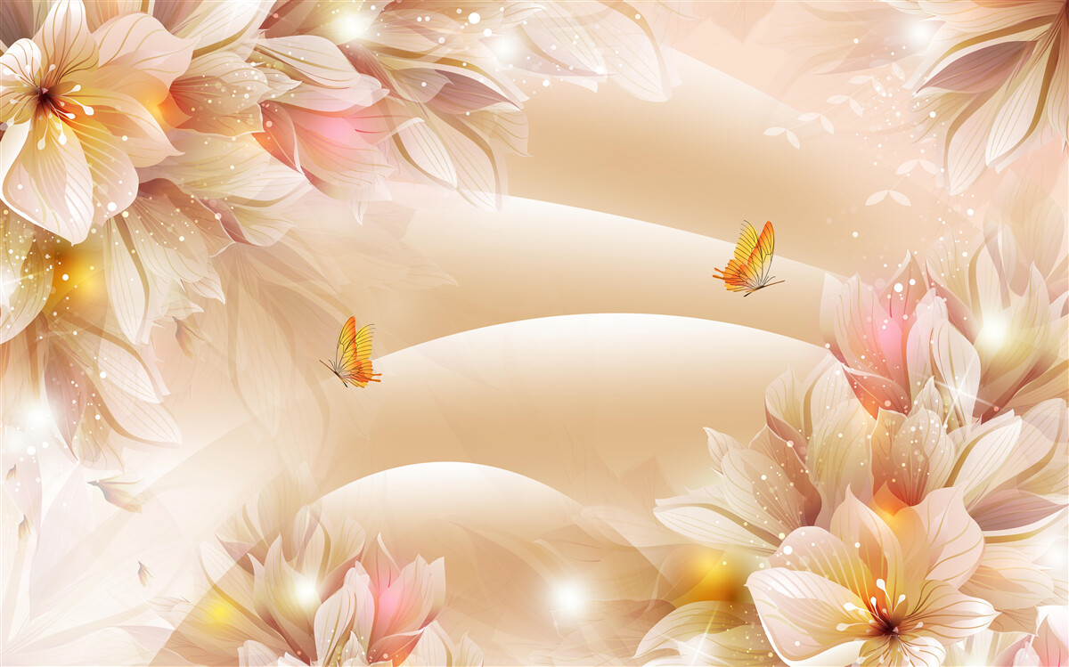 Фотошпалери квітучі бутони прикрашають коричневий шовк