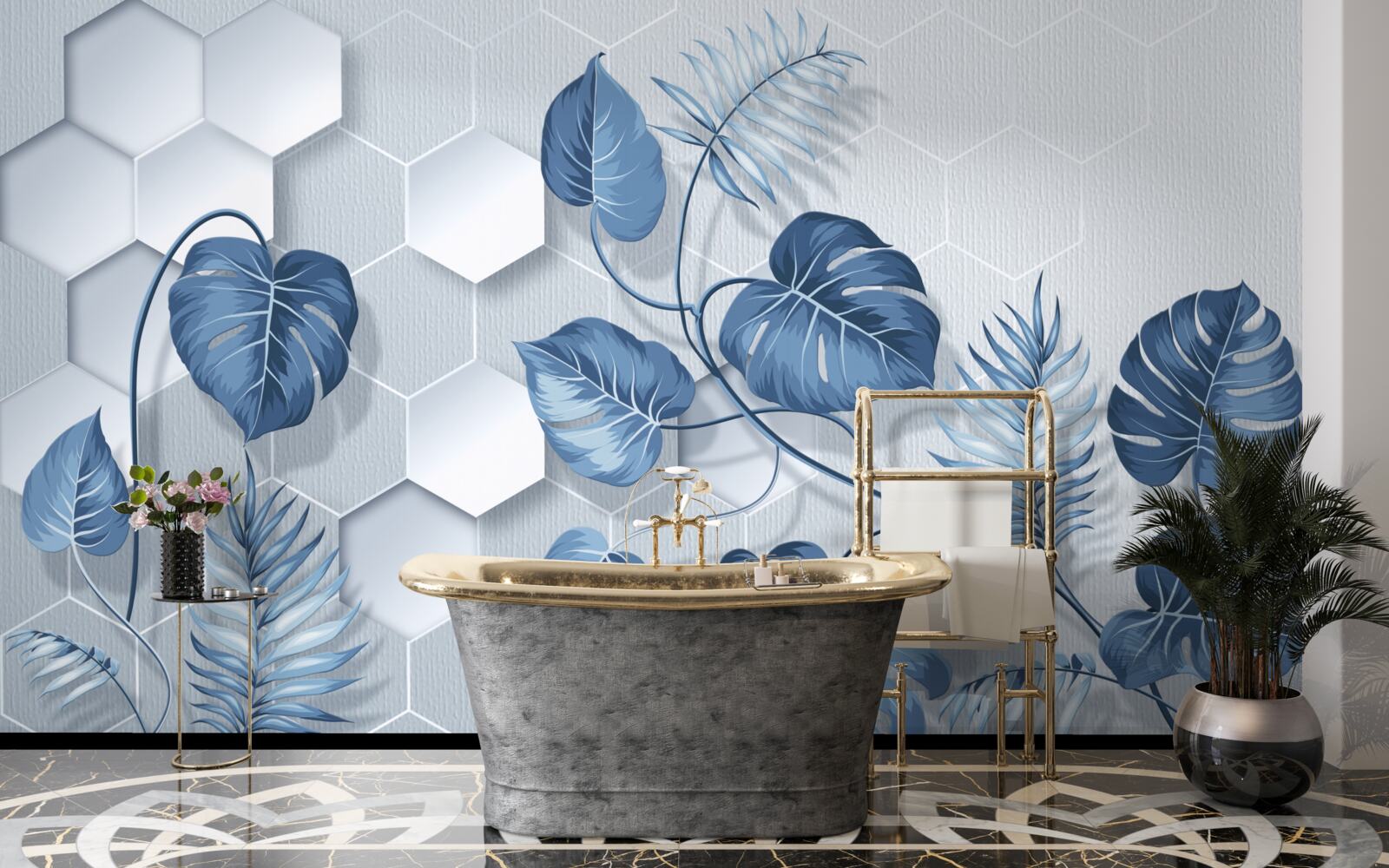 Фотошпалери монстера на невизначеному фоні