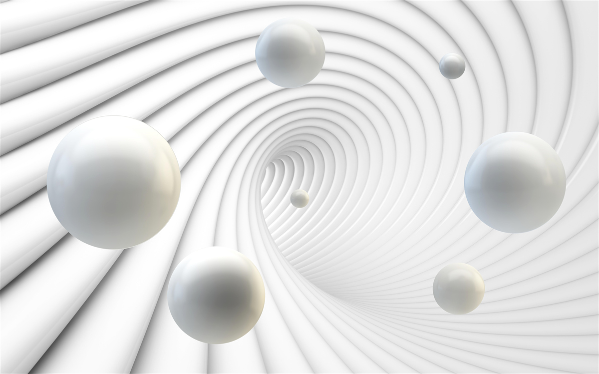 Фотошпалери білі кульки, що плавно ширяють у повітрі