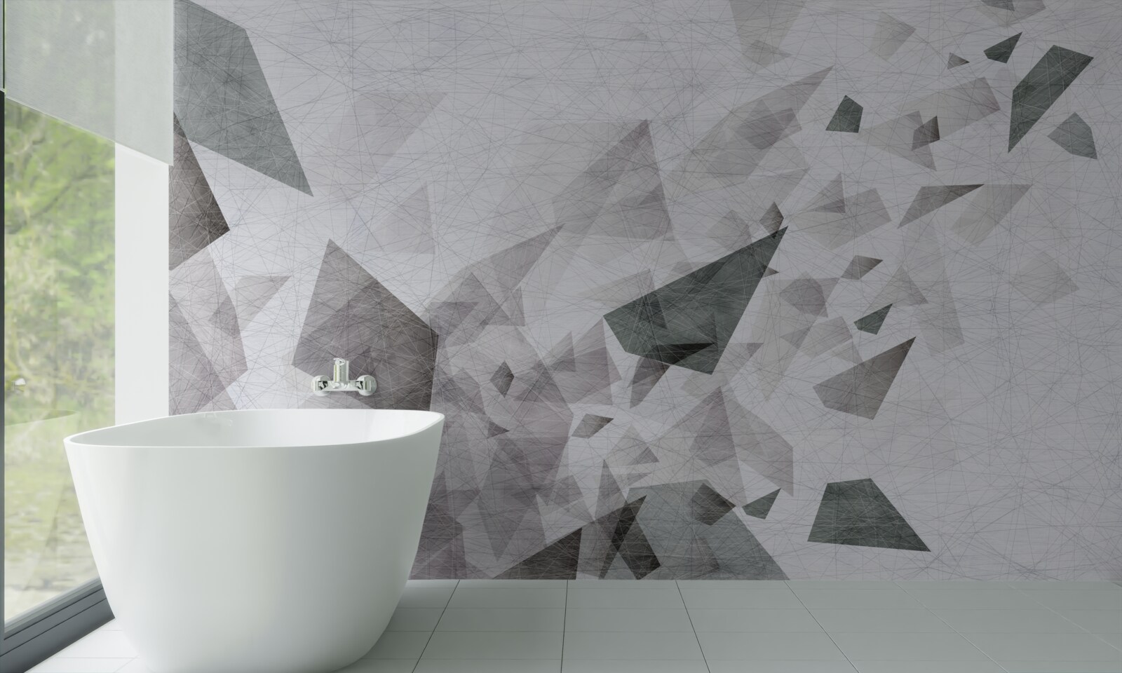 Фотошпалери сірий фон з абстрактним візерунком ниток