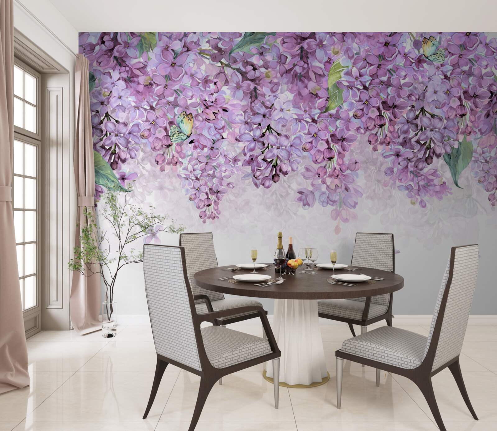 Фотошпалери світло-фіолетова бузкова стіна