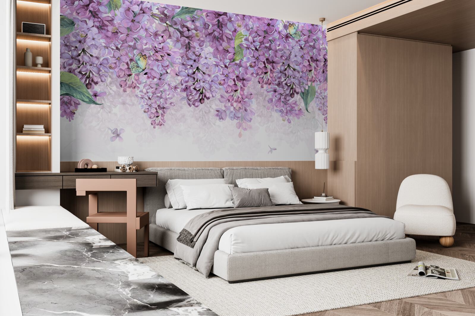 Фотошпалери світло-фіолетова бузкова стіна