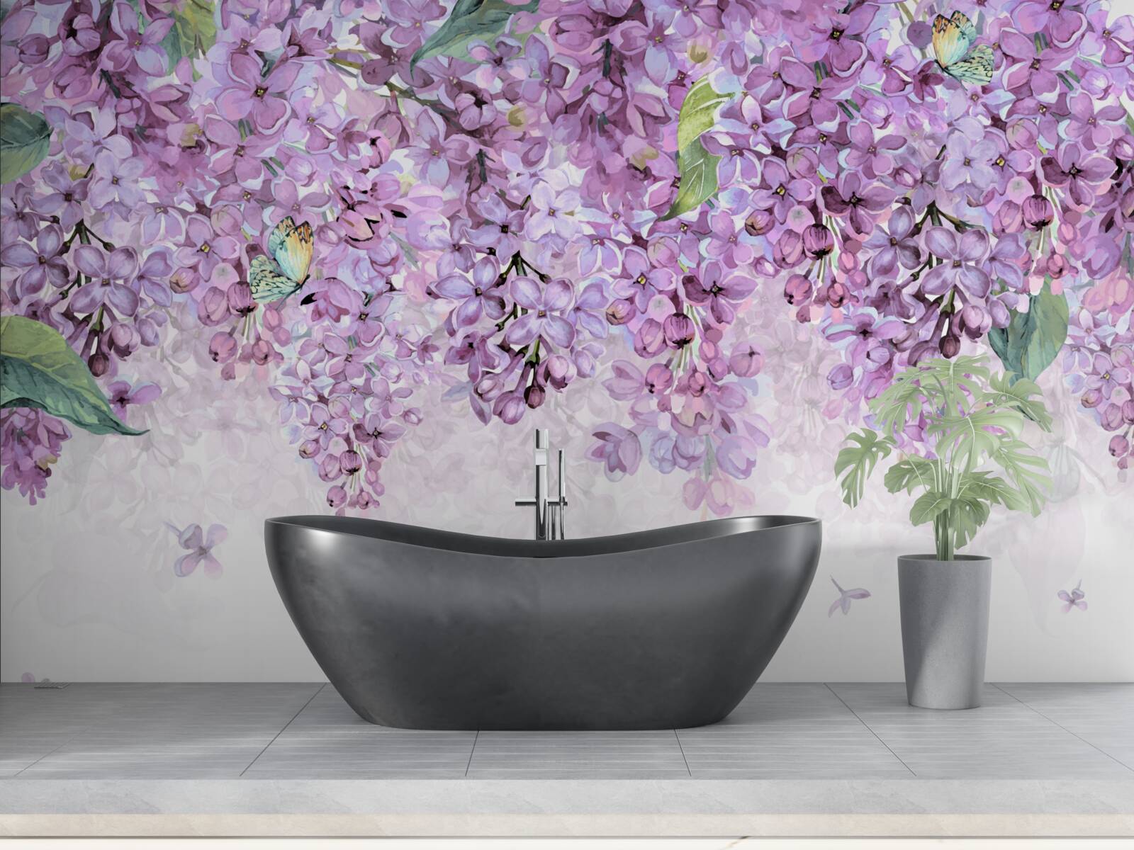 Фотошпалери світло-фіолетова бузкова стіна