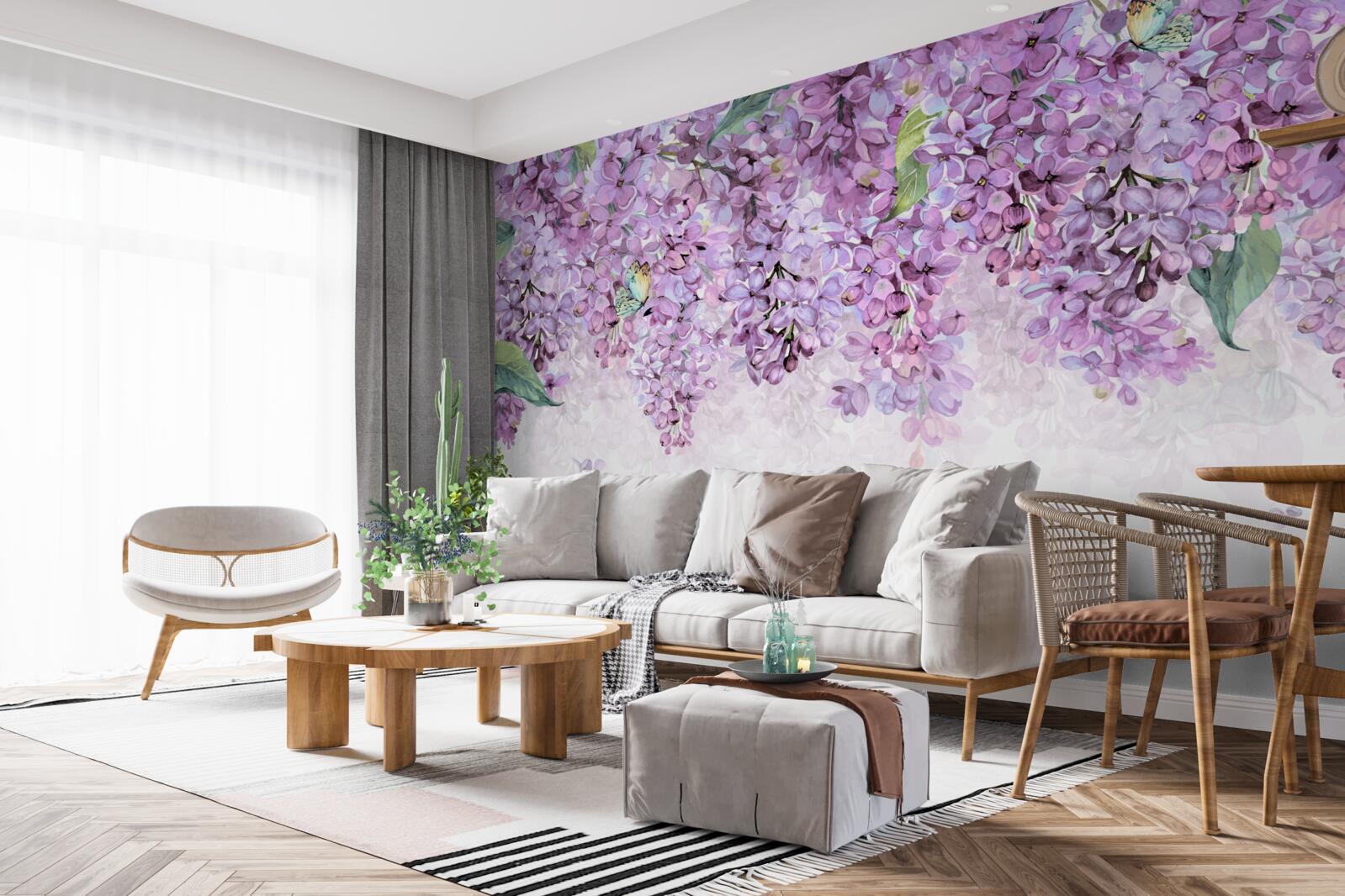 Фотошпалери світло-фіолетова бузкова стіна