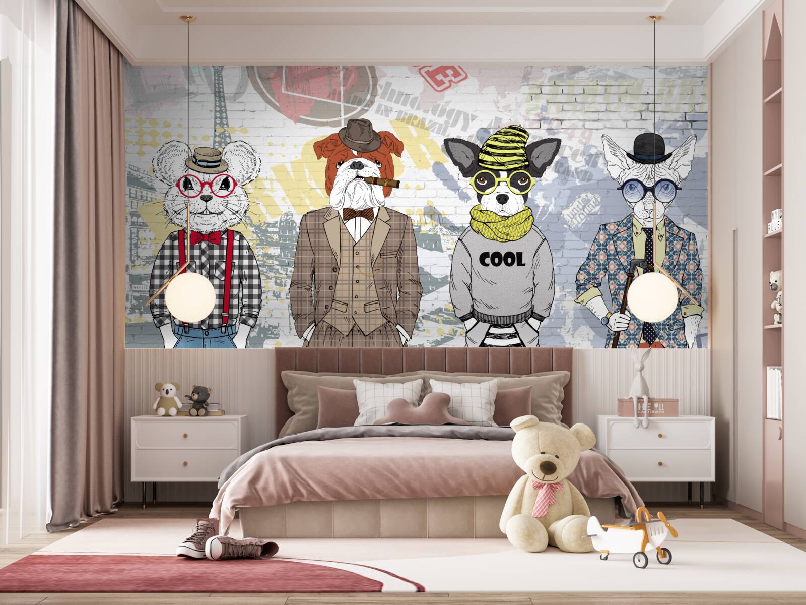 Фотошпалери тварини в модному одязі