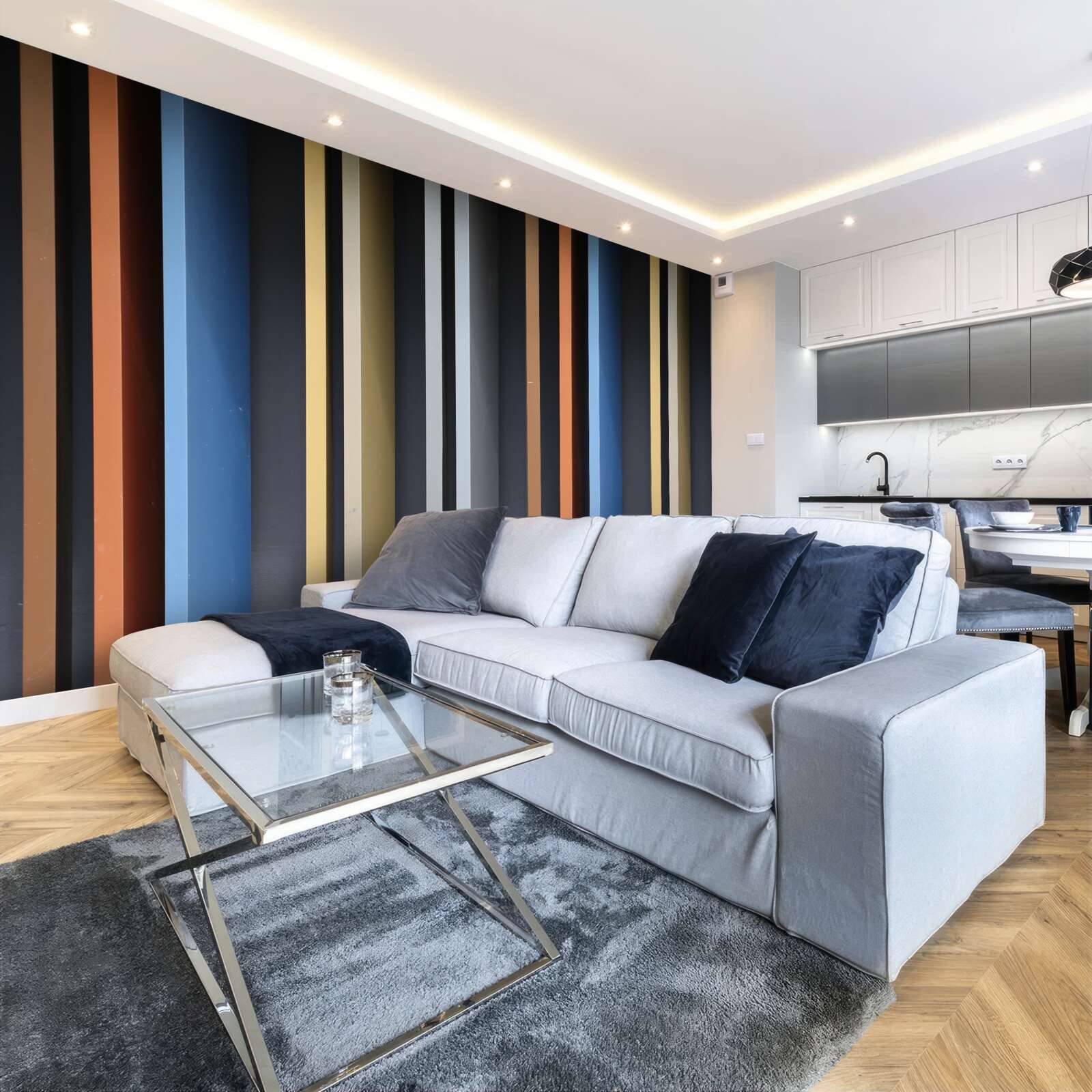 Фотошпалери яскраві кольорові лінії, що проходять вертикально