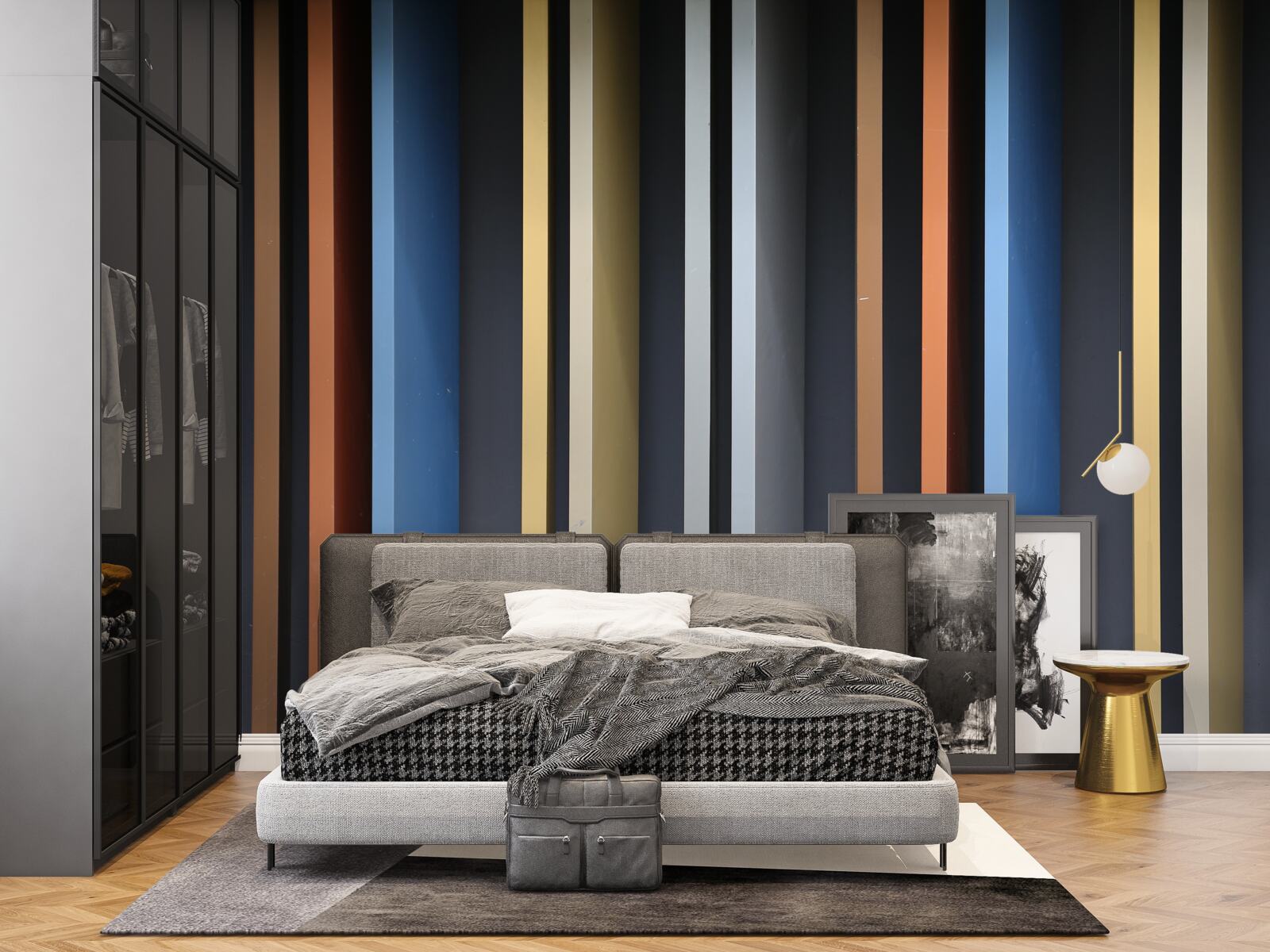 Фотошпалери яскраві кольорові лінії, що проходять вертикально