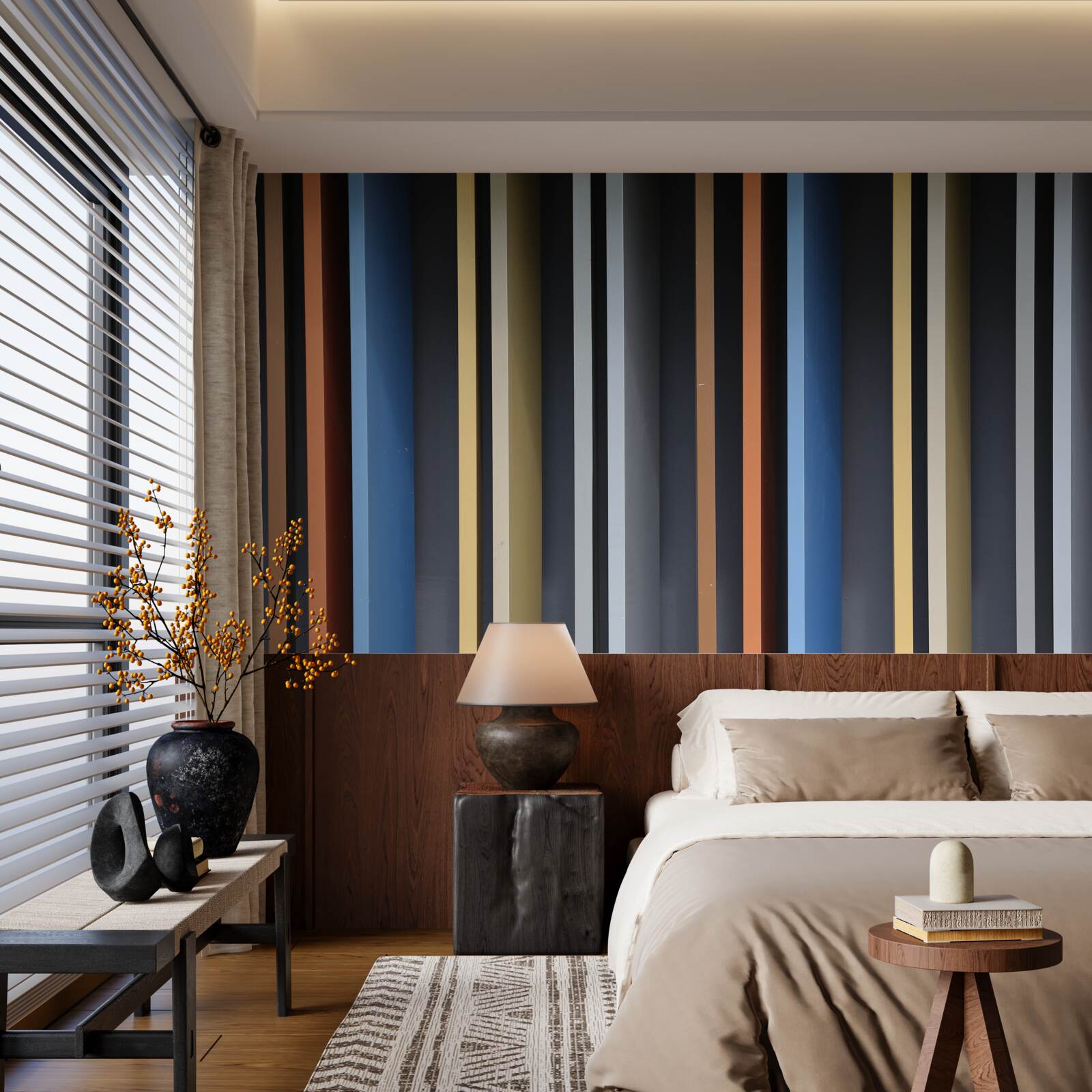 Фотошпалери яскраві кольорові лінії, що проходять вертикально