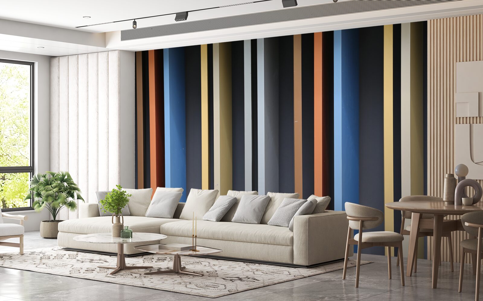 Фотошпалери яскраві кольорові лінії, що проходять вертикально