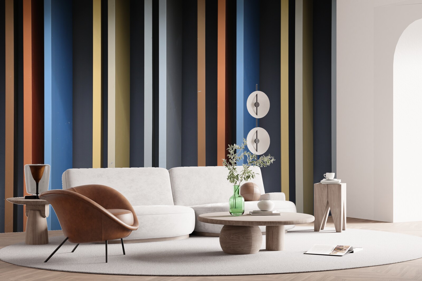 Фотошпалери яскраві кольорові лінії, що проходять вертикально