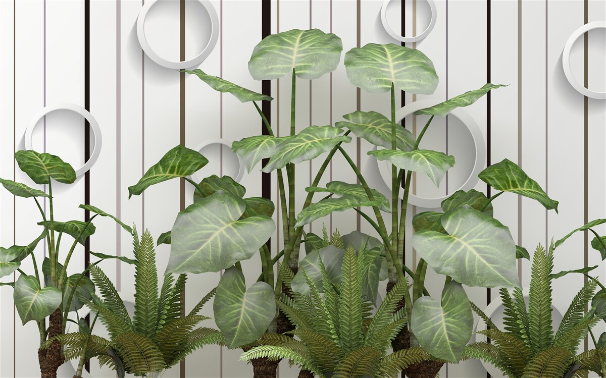 Фотошпалери абстрактний фон, прикрашений зеленою рослинністю