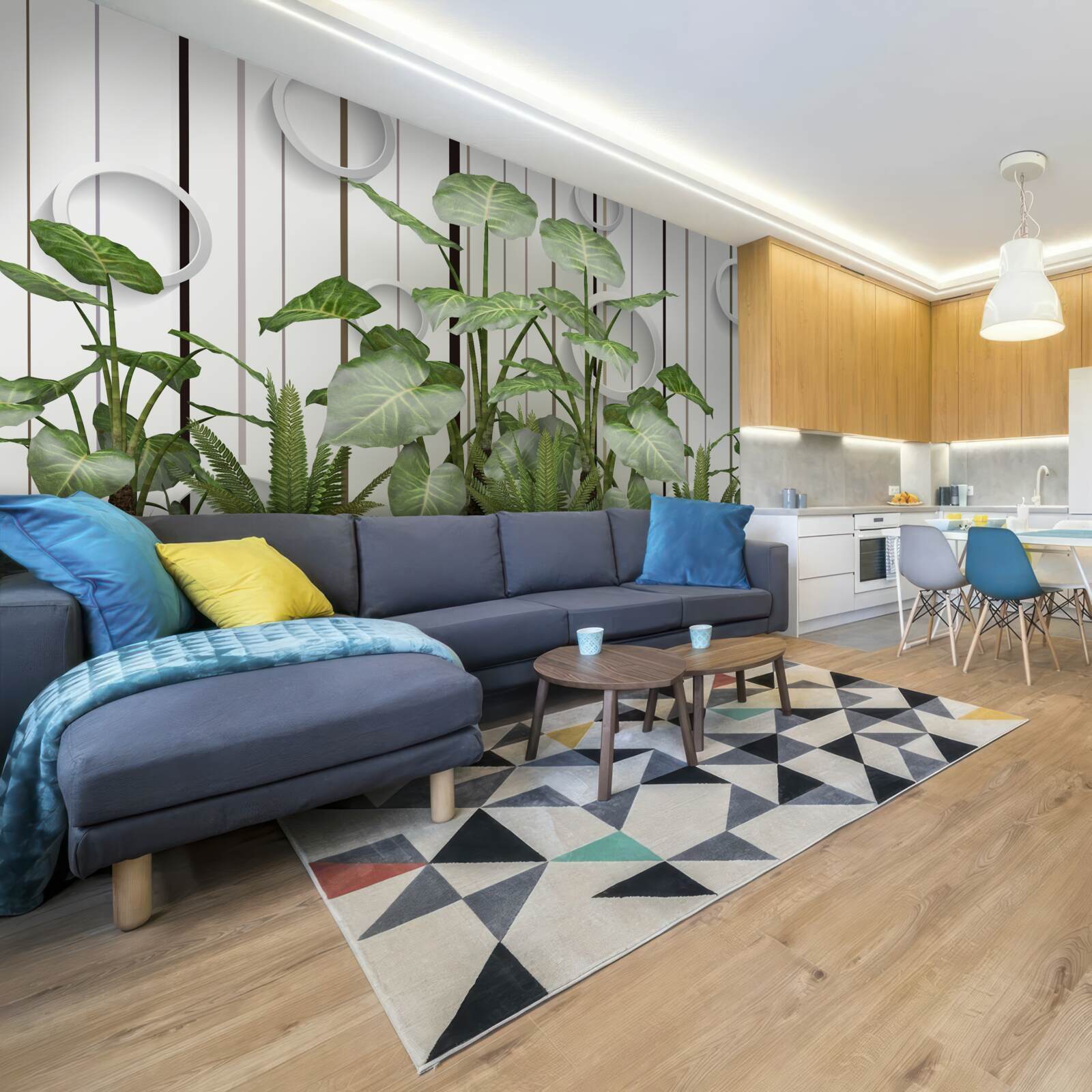 Фотошпалери абстрактний фон, прикрашений зеленою рослинністю