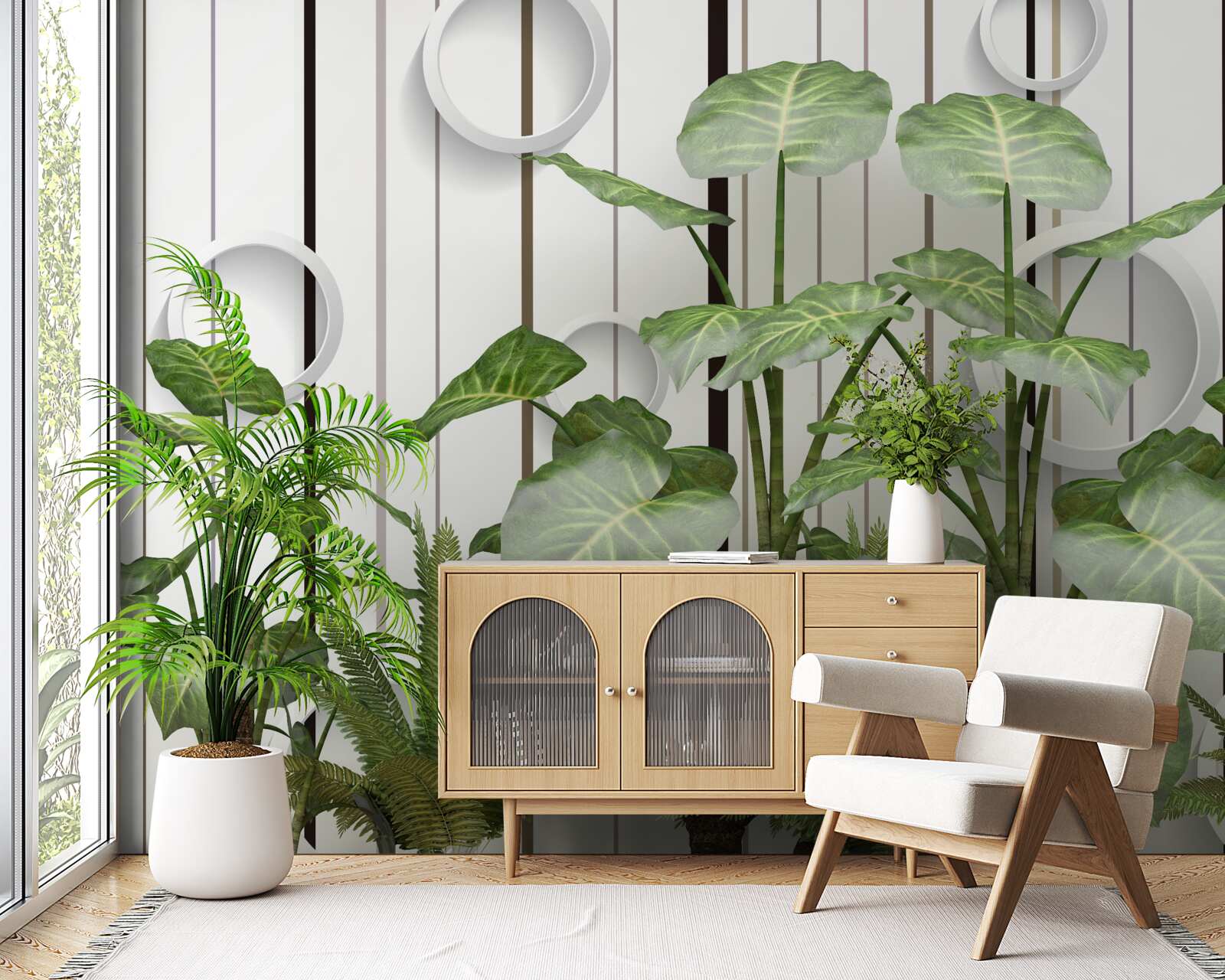 Фотошпалери абстрактний фон, прикрашений зеленою рослинністю