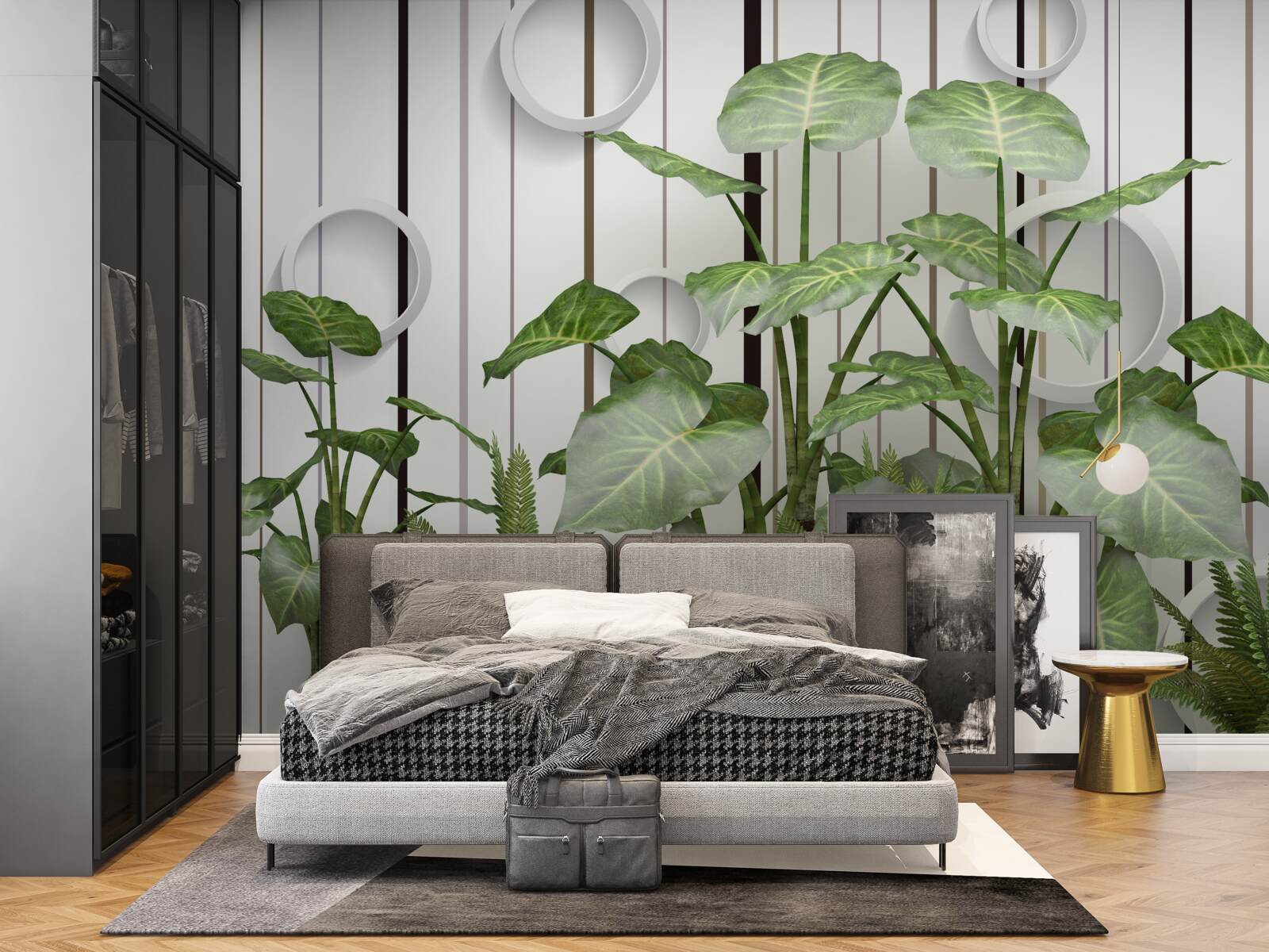 Фотошпалери абстрактний фон, прикрашений зеленою рослинністю