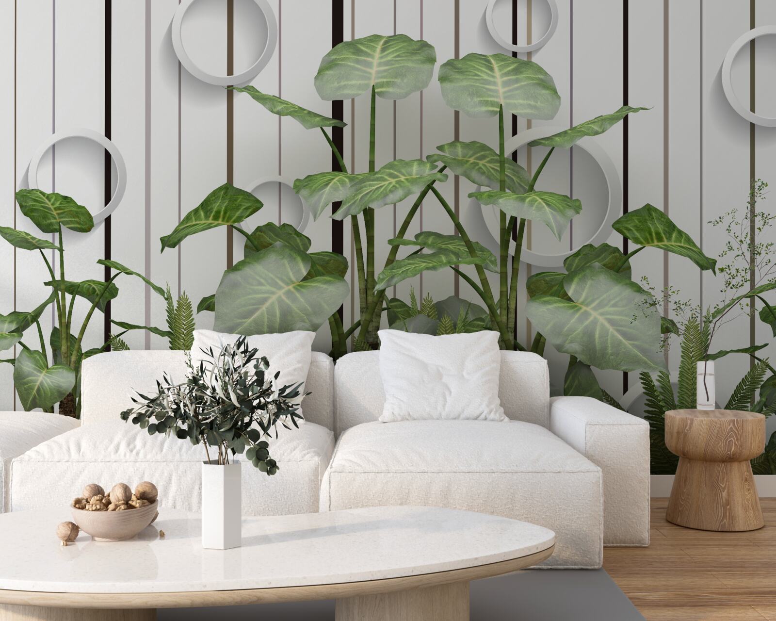 Фотошпалери абстрактний фон, прикрашений зеленою рослинністю