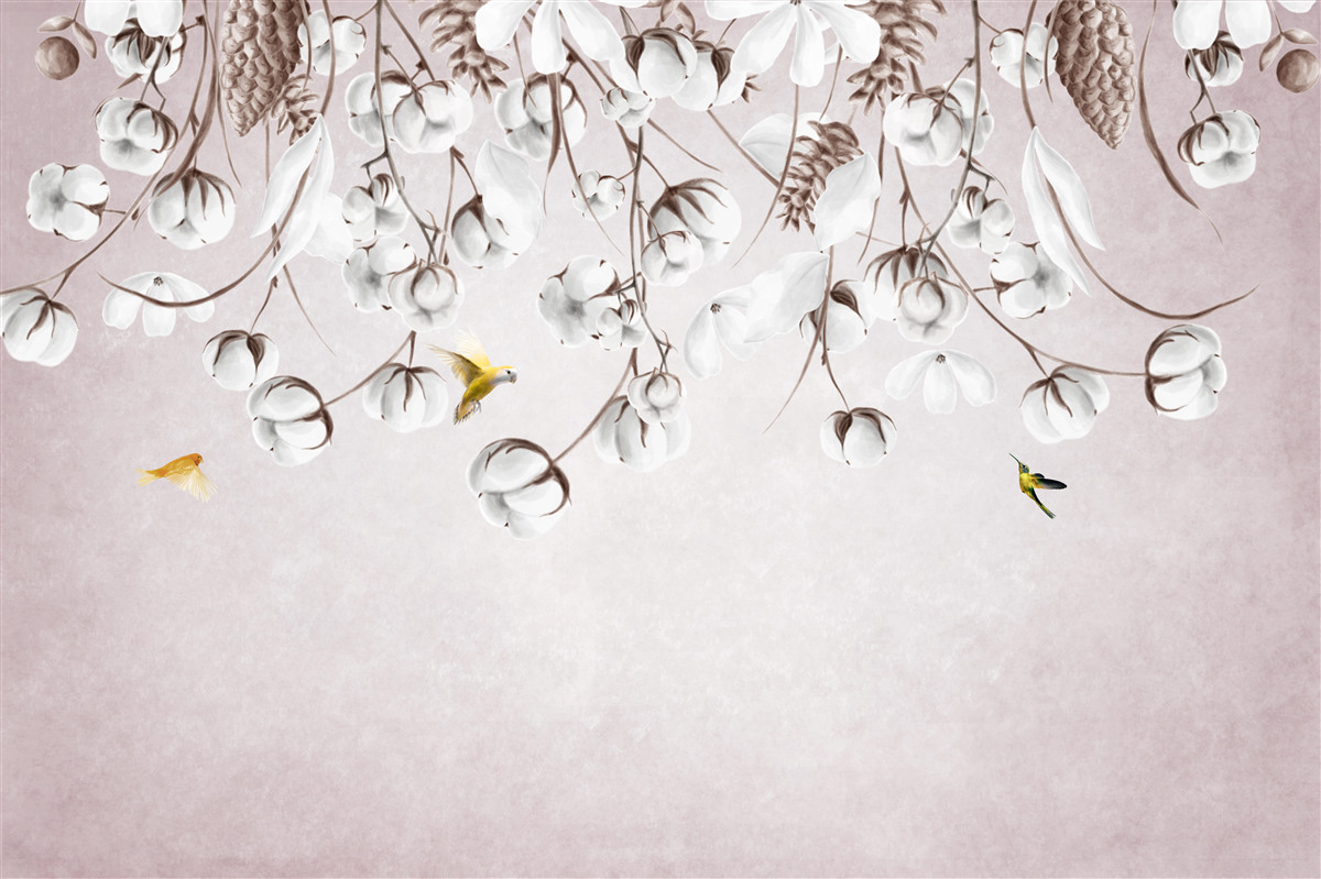 Фотошпалери світла бавовна на білому тлі