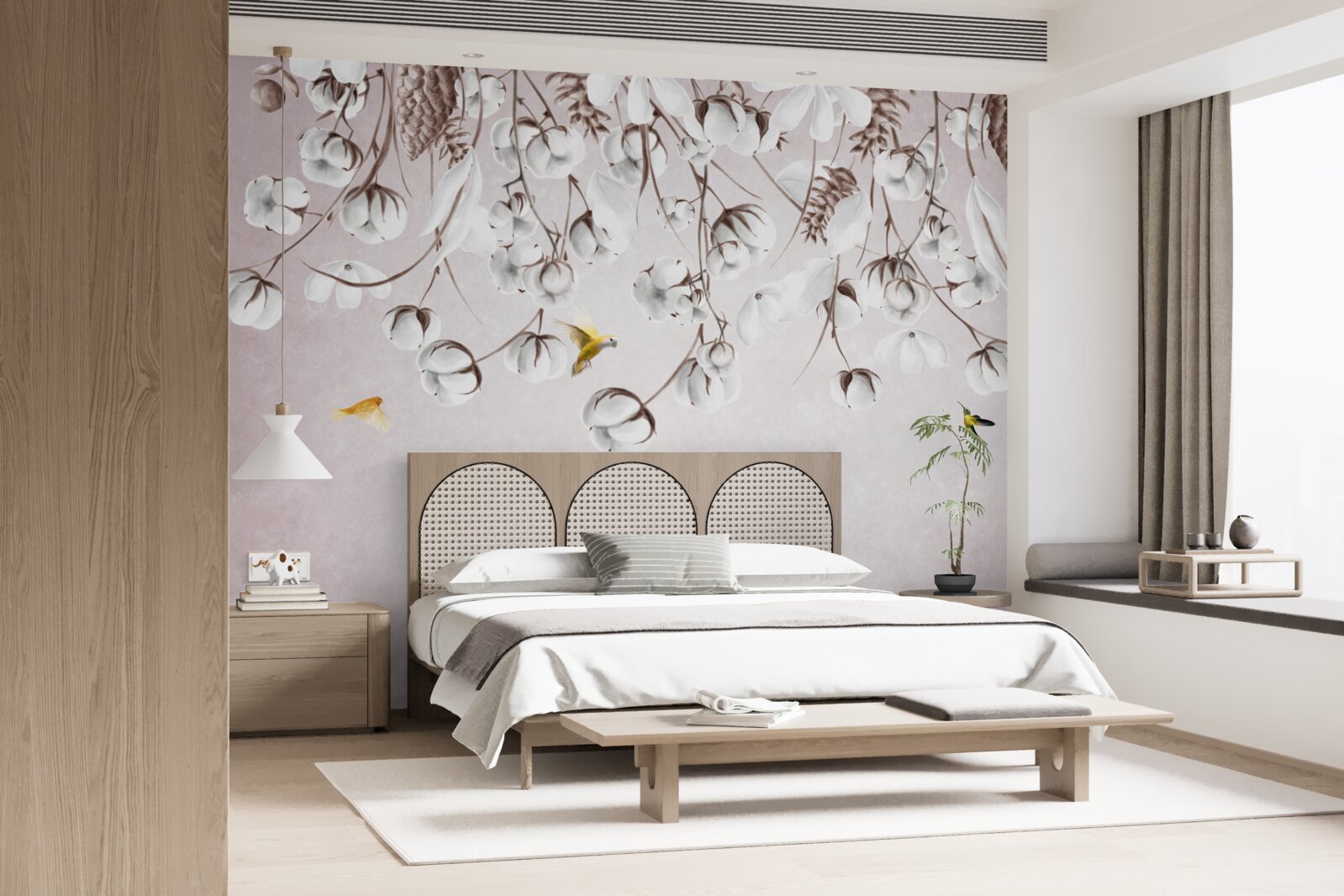 Фотошпалери світла бавовна на білому тлі