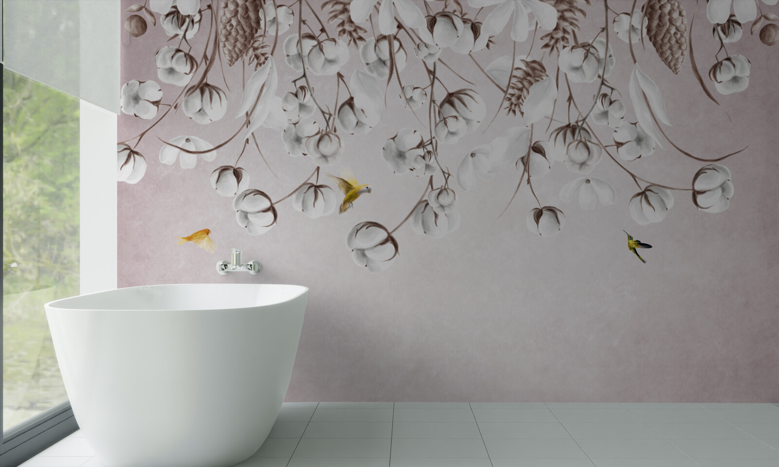 Фотошпалери світла бавовна на білому тлі