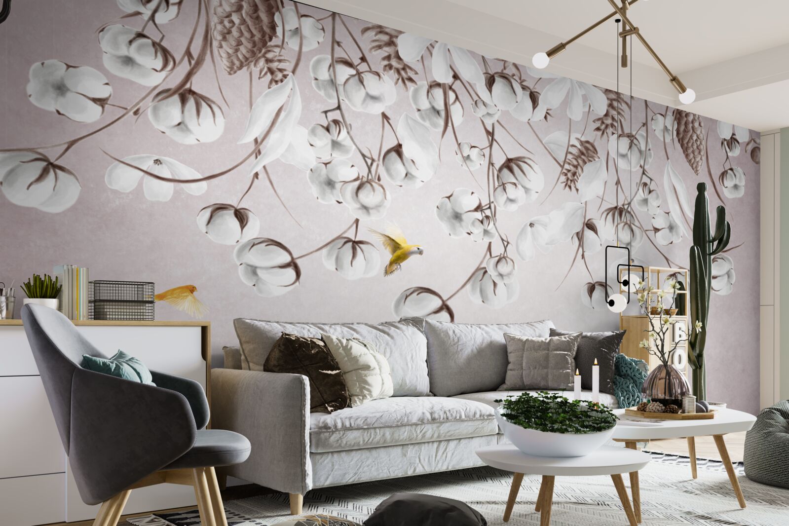 Фотошпалери світла бавовна на білому тлі