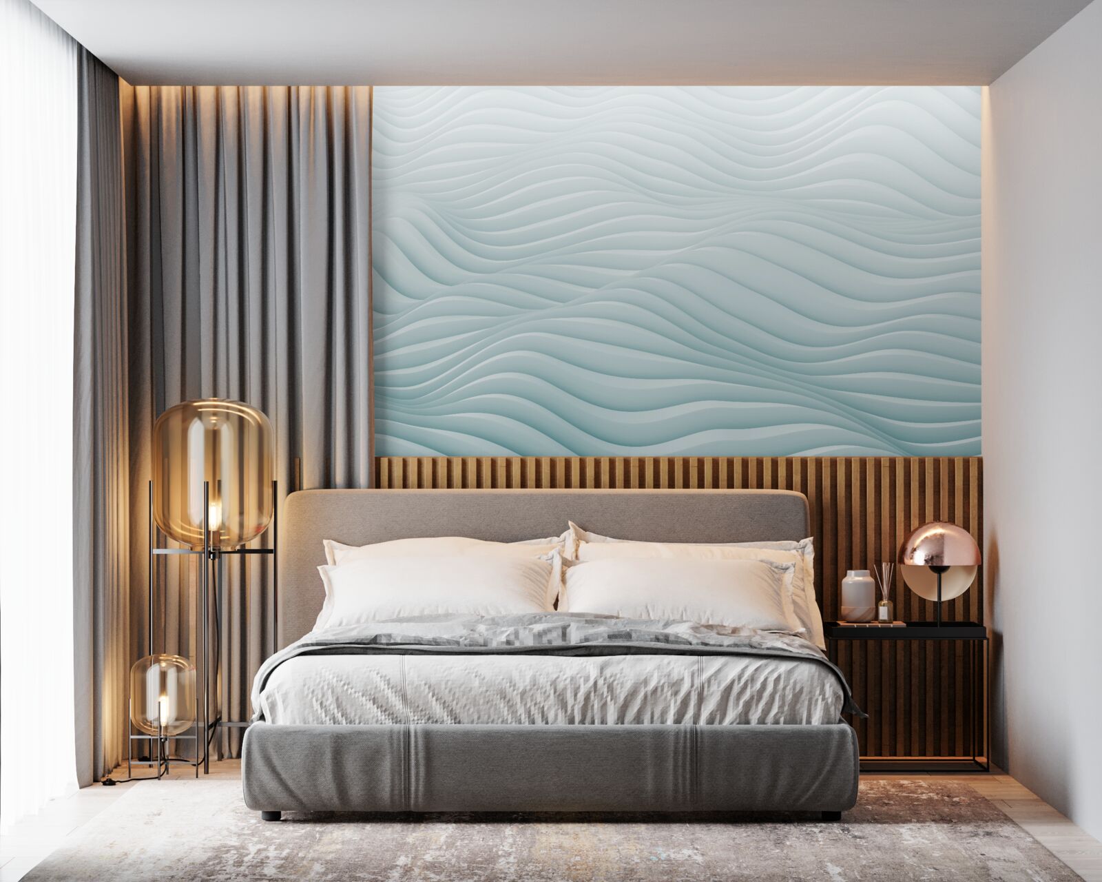 Фотошпалери абстракція плавних морських хвиль