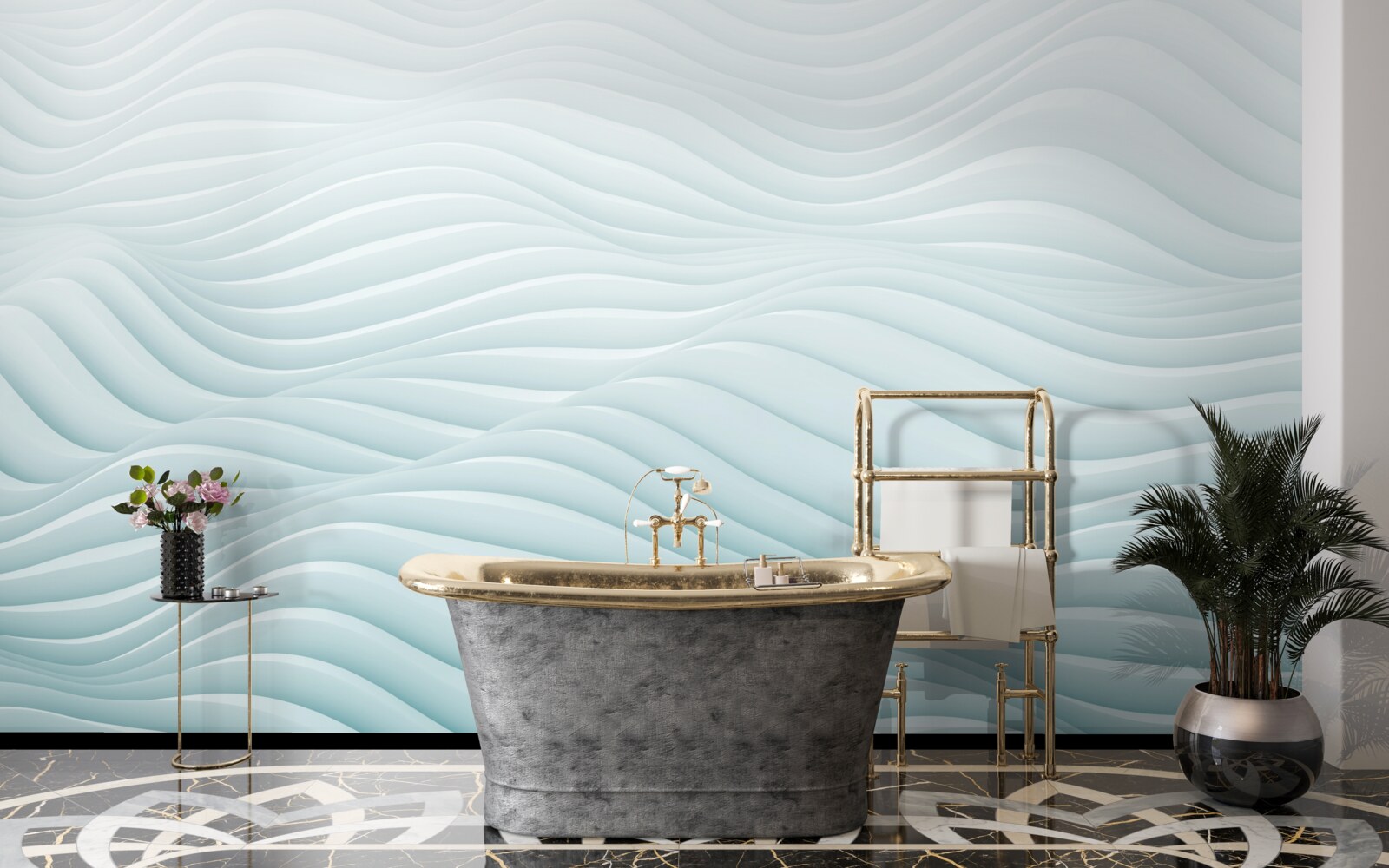 Фотошпалери абстракція плавних морських хвиль