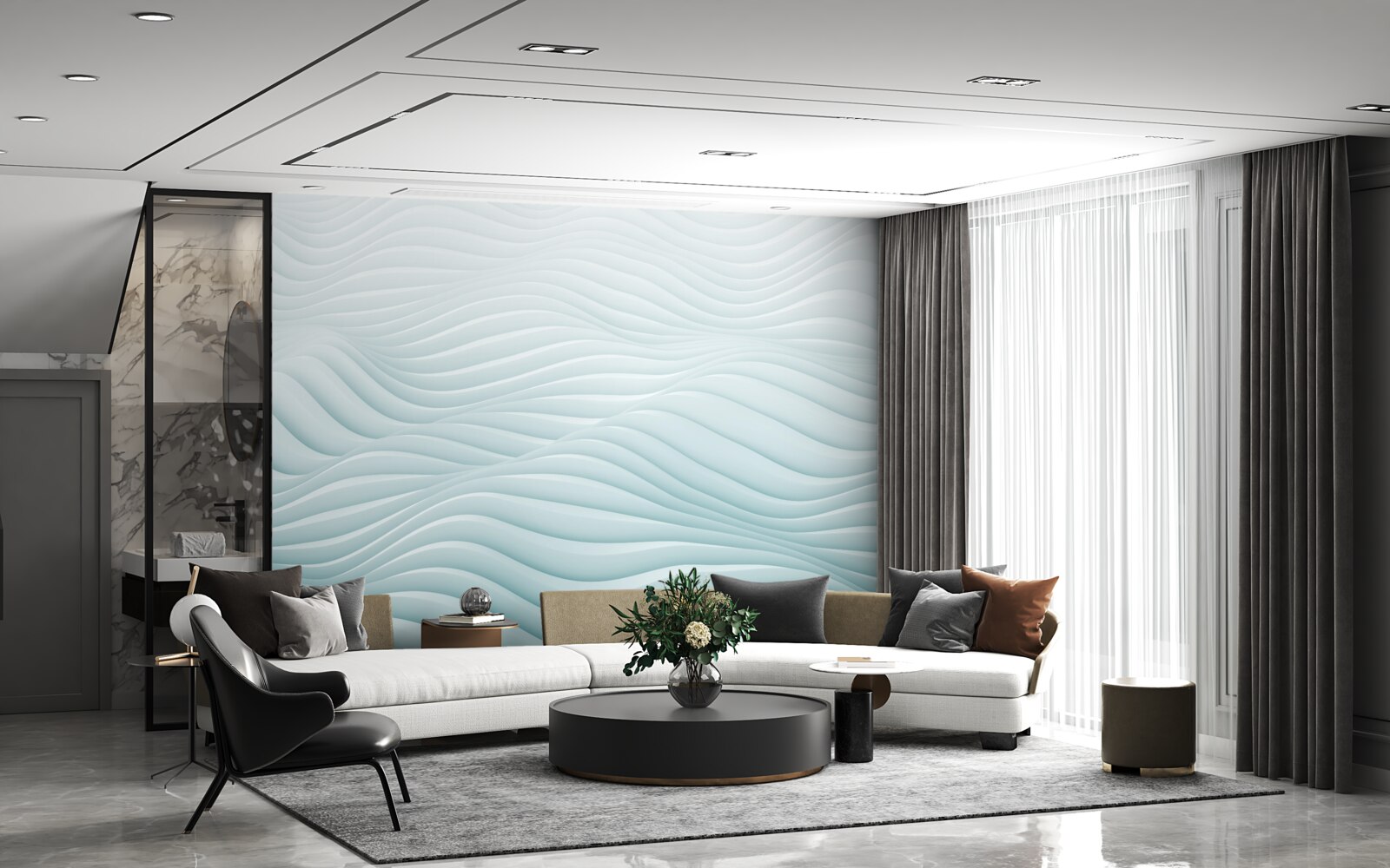 Фотошпалери абстракція плавних морських хвиль