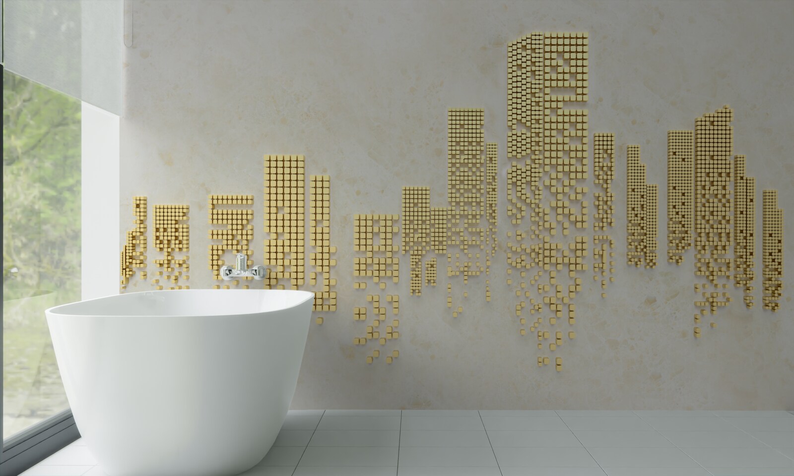 Фотошпалери квартири в золотому кубі