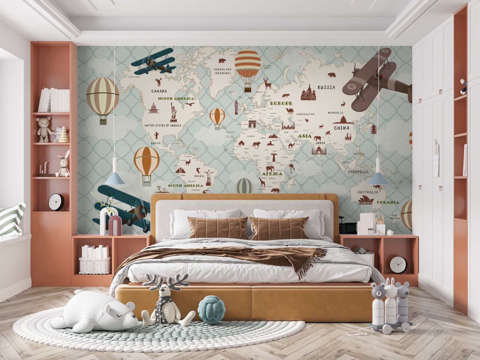 Фотошпалери дитяча карта світу