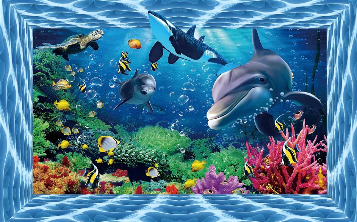 Фотошпалери підводний світ з дельфінами