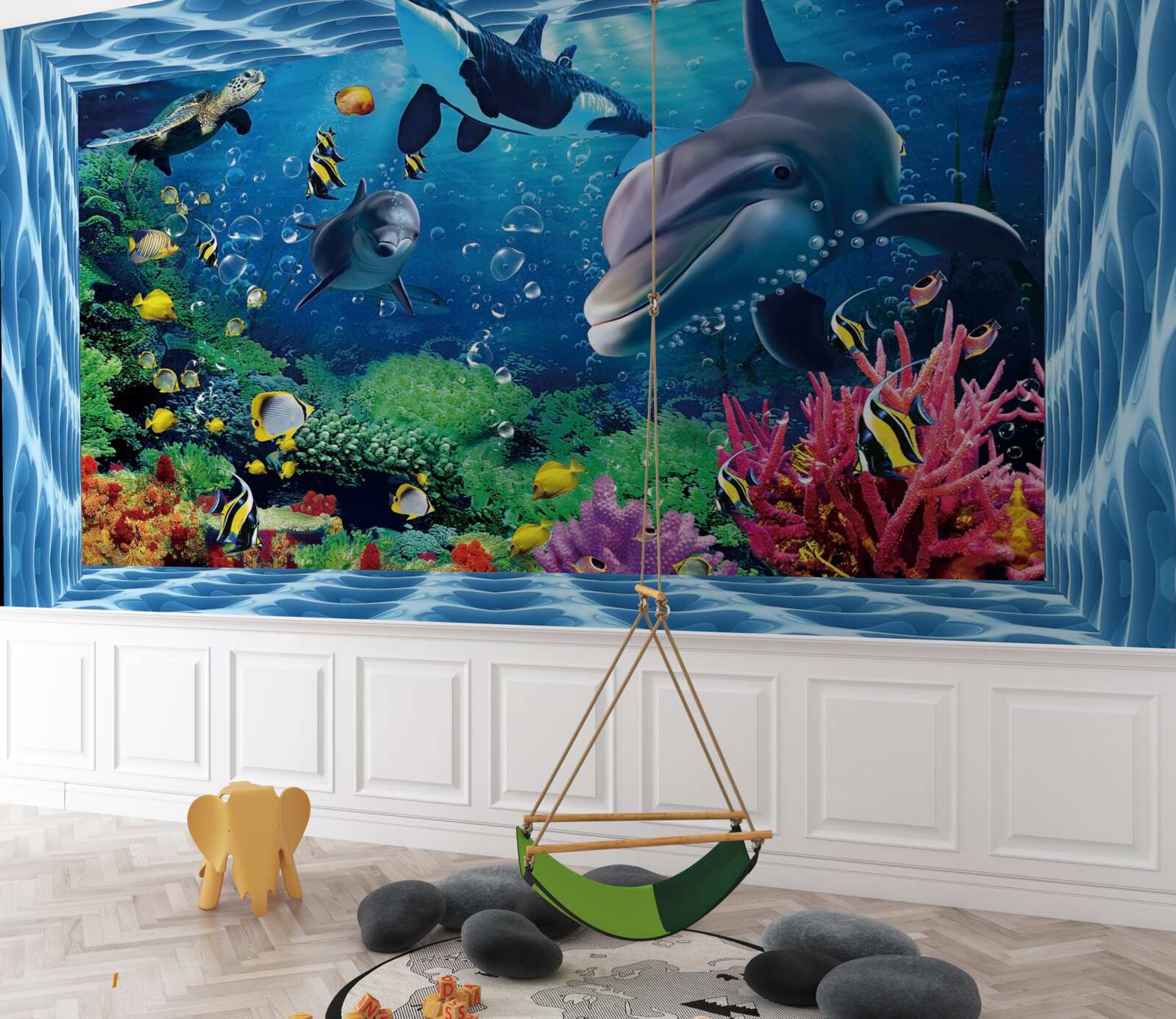 Фотошпалери підводний світ з дельфінами