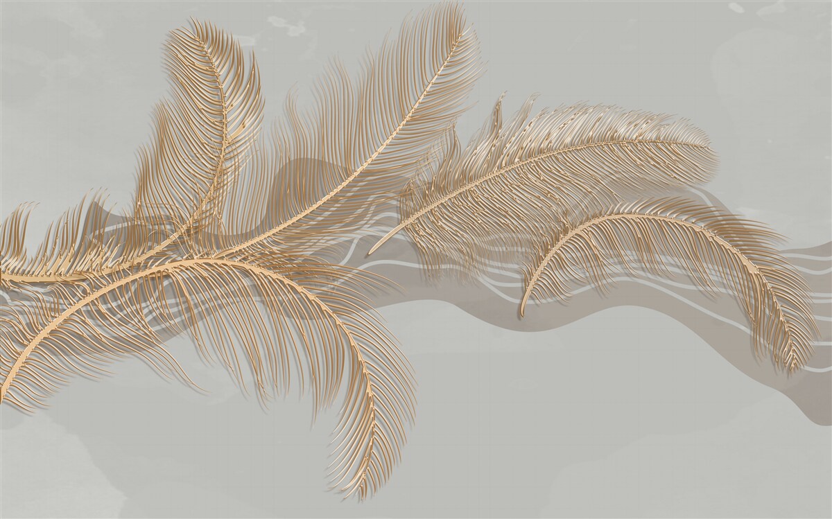 Фотошпалери золоте листя тропічних пальм