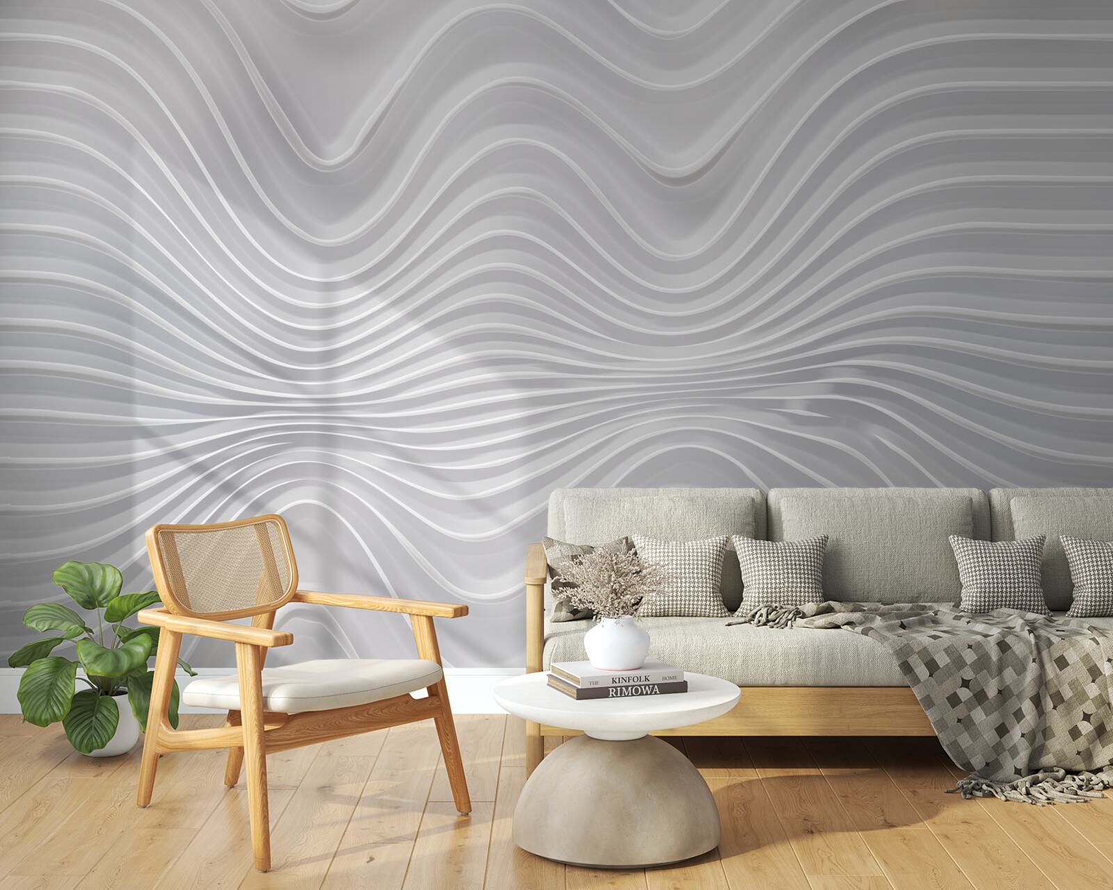 Фотошпалери хвилі, що простягаються до нескінченності в горизонтальному напрямку