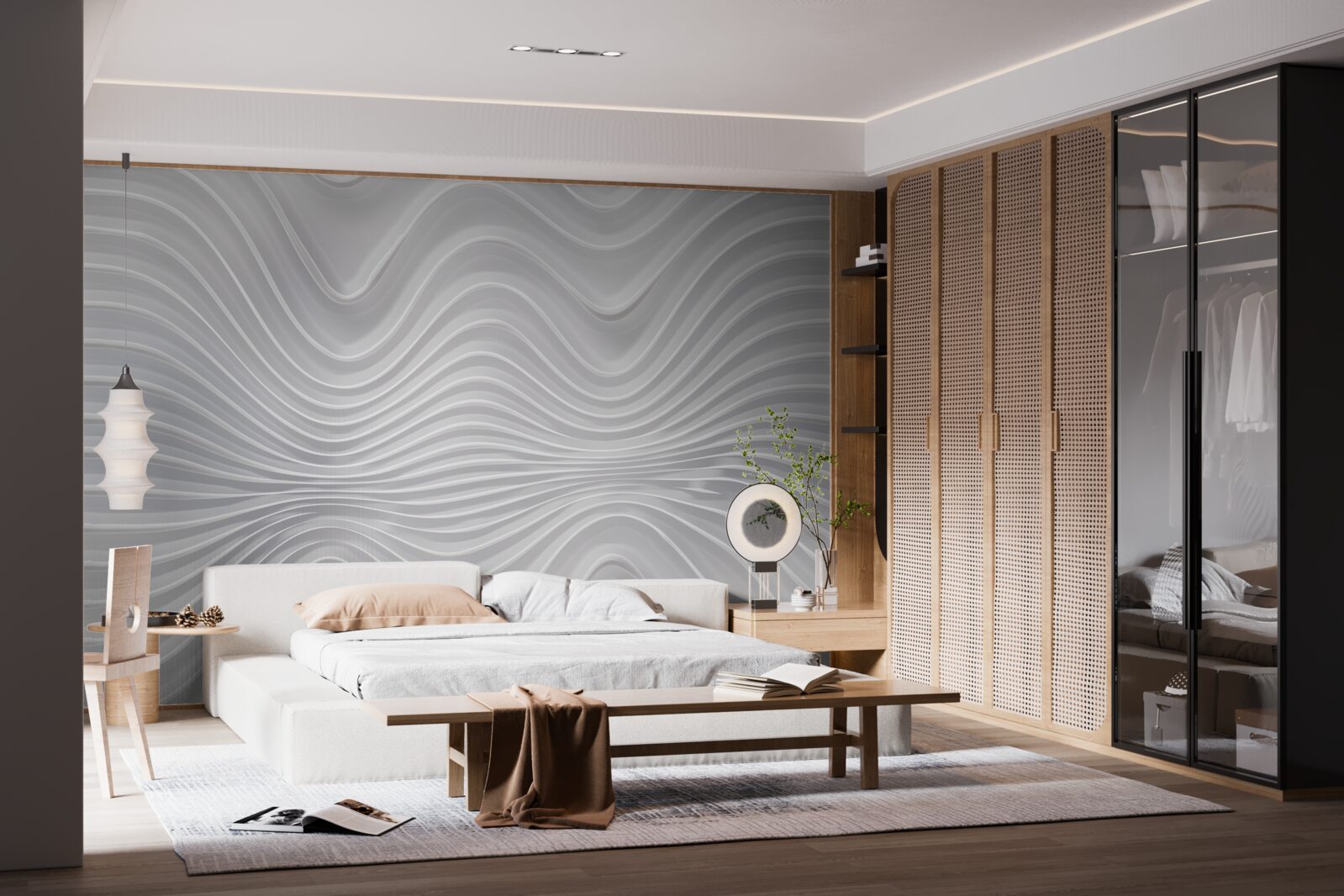 Фотошпалери хвилі, що простягаються до нескінченності в горизонтальному напрямку