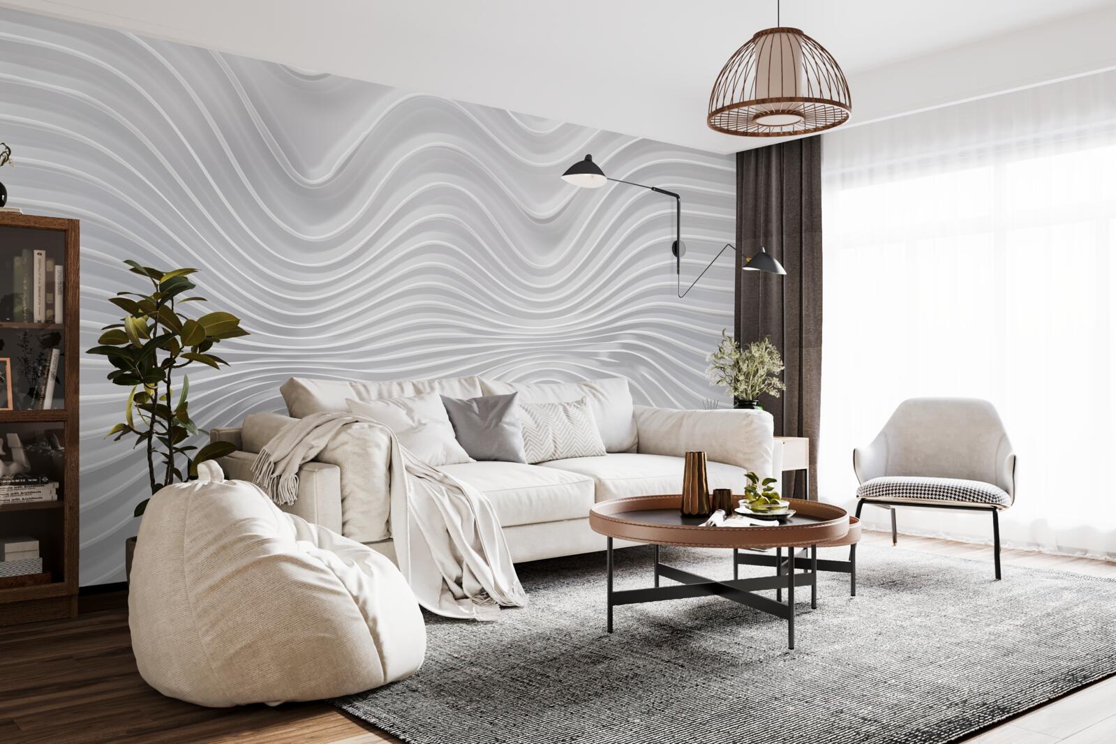 Фотошпалери хвилі, що простягаються до нескінченності в горизонтальному напрямку