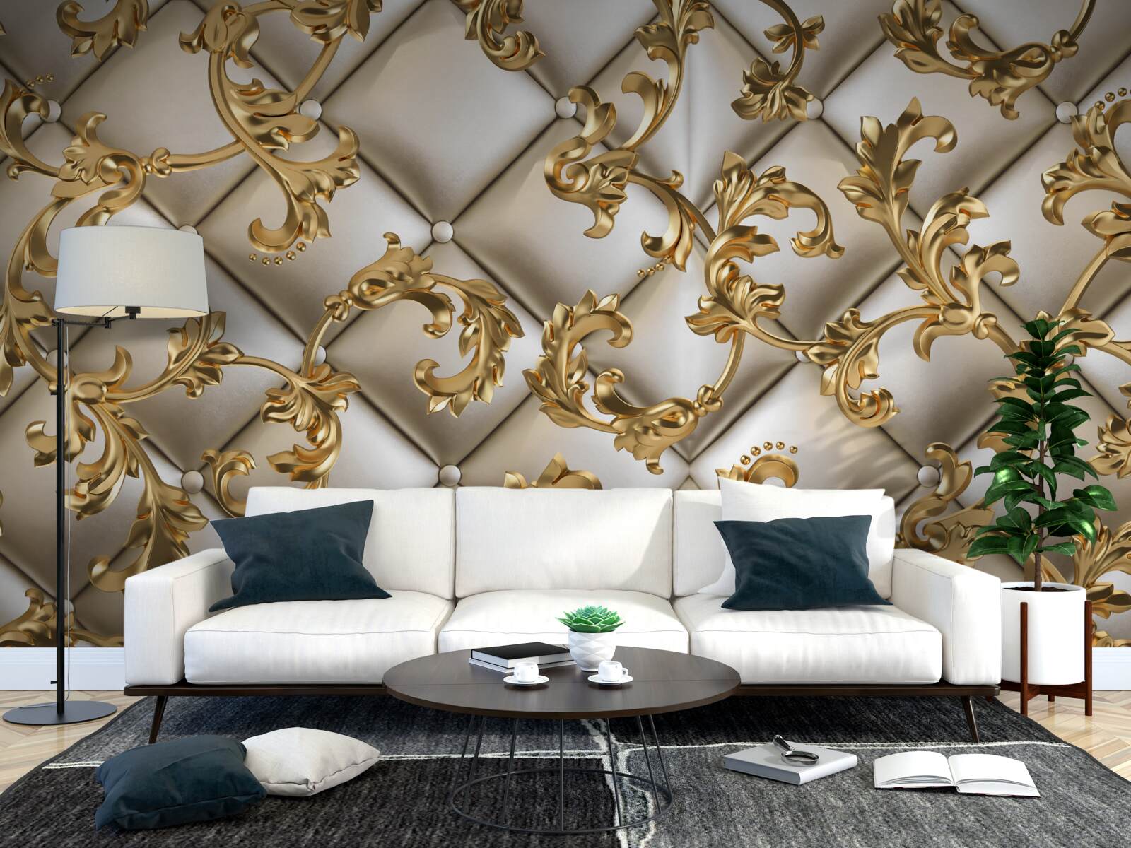 Фотошпалери текстура під золотисті гілки