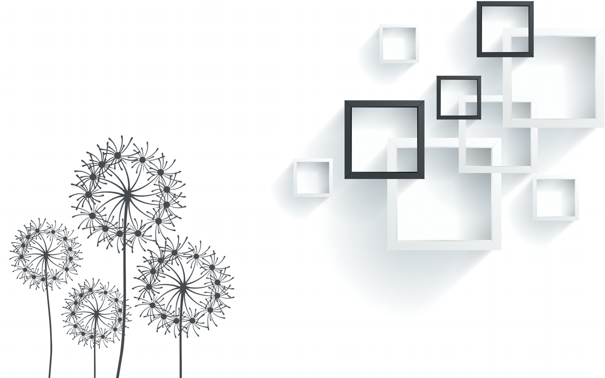 Фотошпалери геометричні фігури на білому тлі з мілеоном