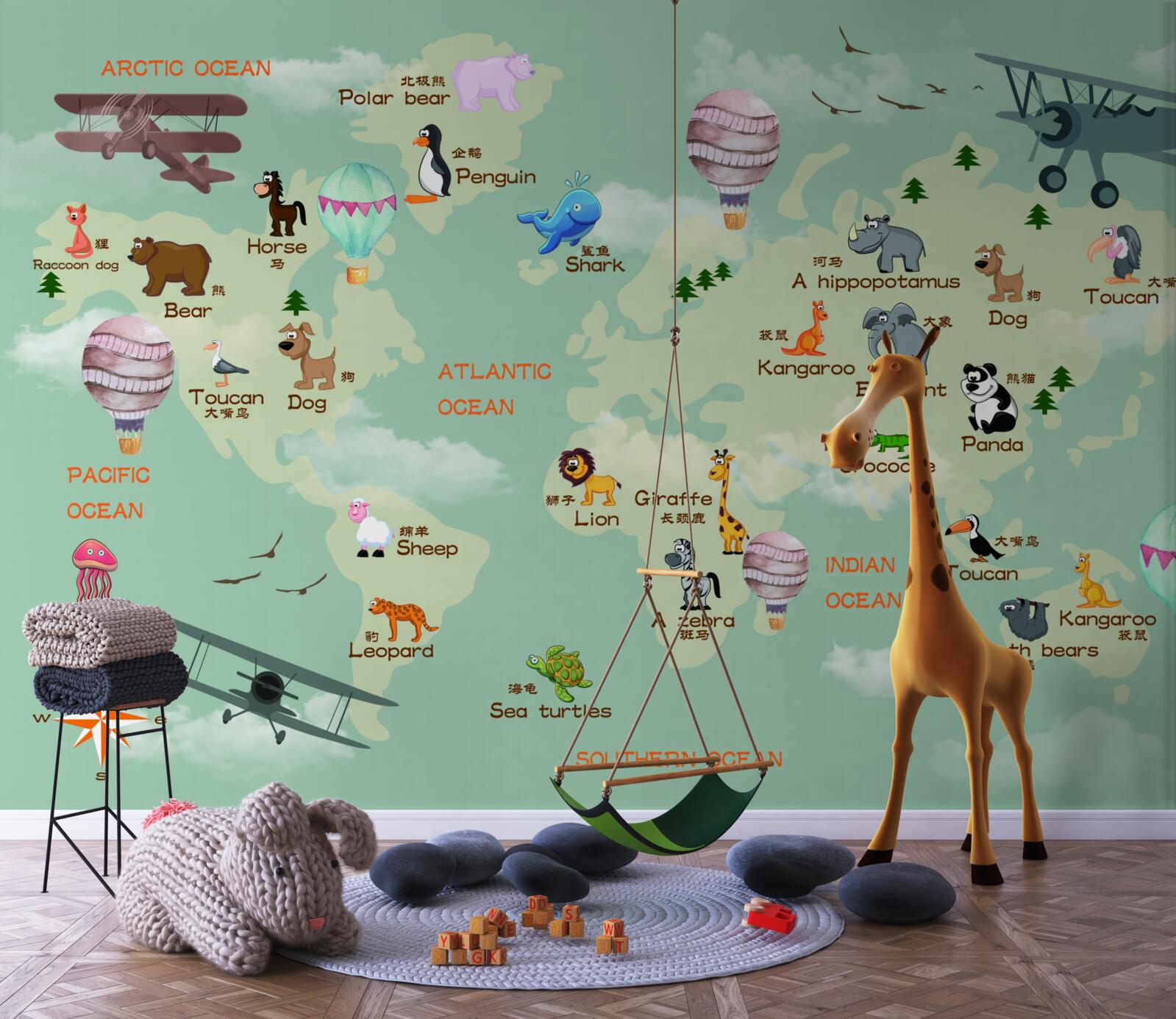 Фотошпалери карта світу для дітей