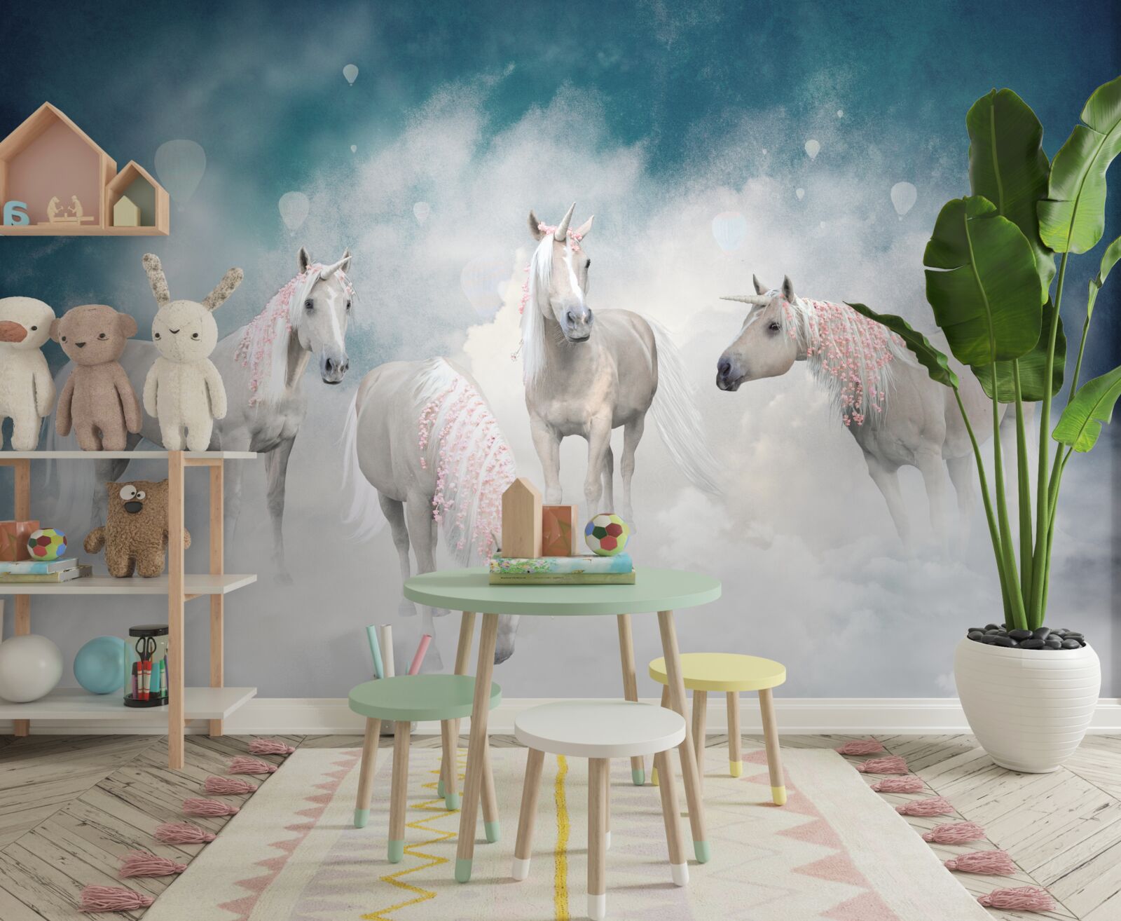 Фотошпалери хмари, повні єдинорогів